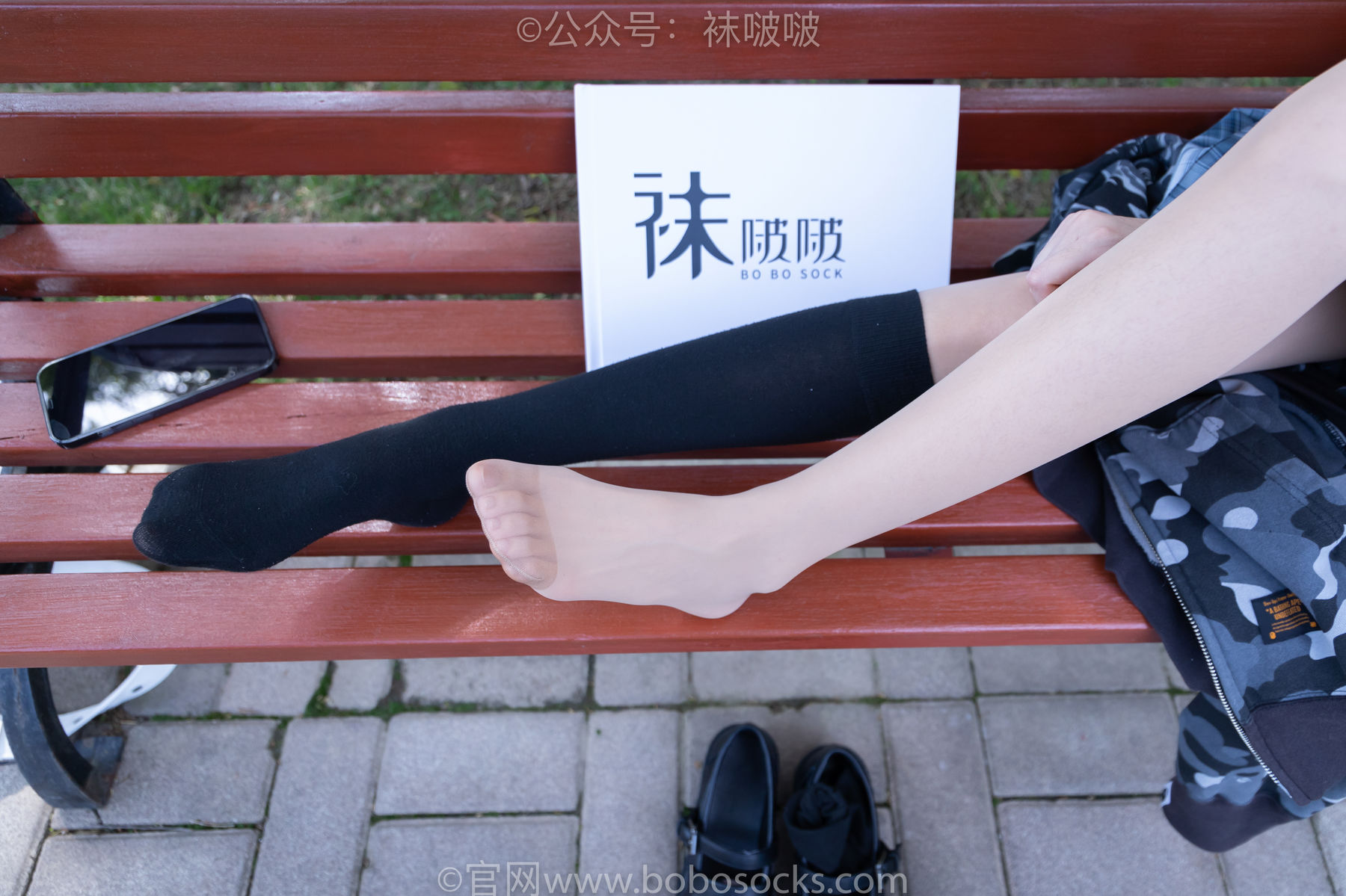 View - BoBoSocks袜啵啵 - Chiness Model  No.007 稚予-JK制服、皮鞋、黑色中筒棉袜、肉丝 - 图库库