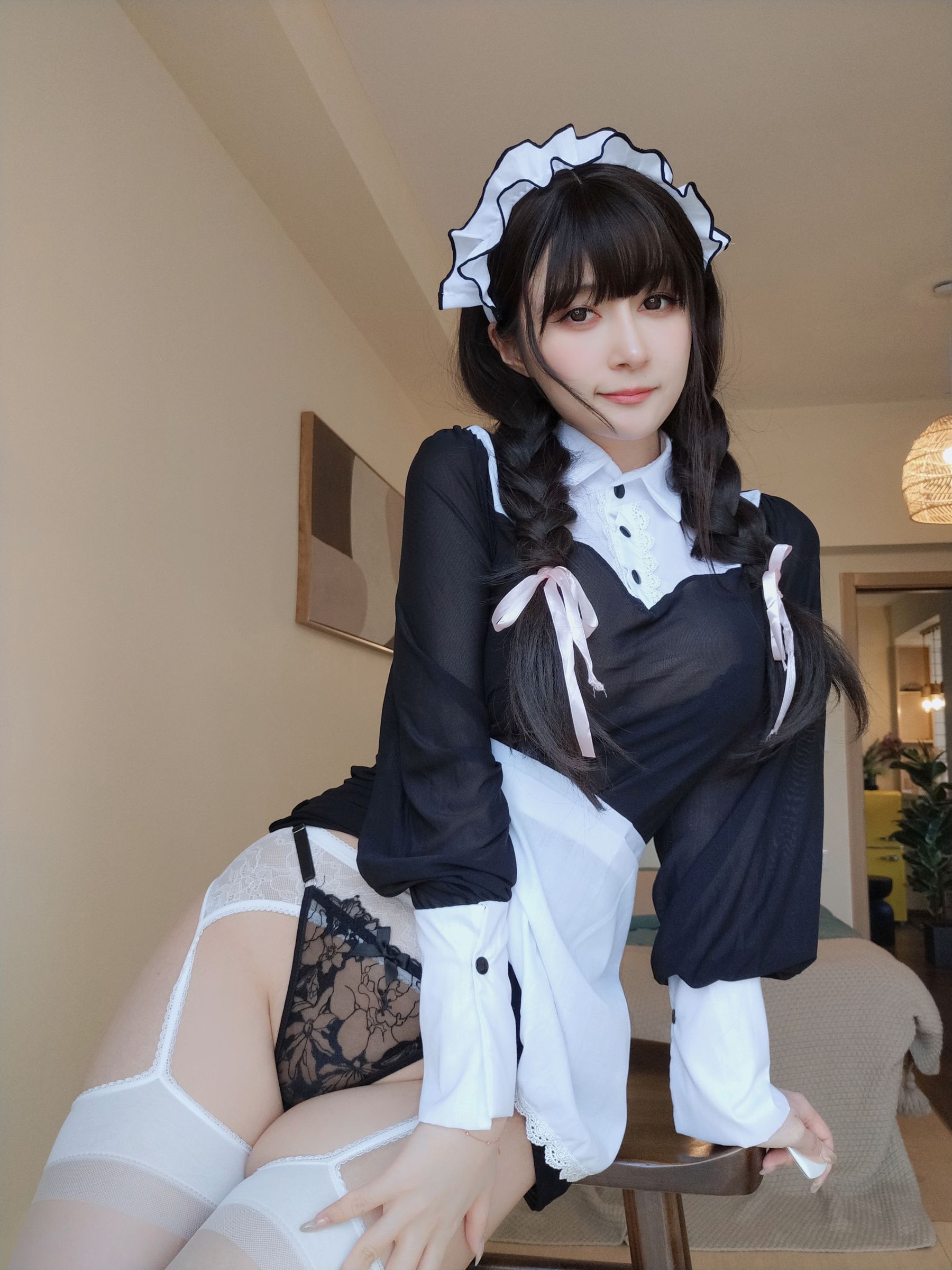 Coser小姐姐白银 - 透明なメイド服 - 图库库