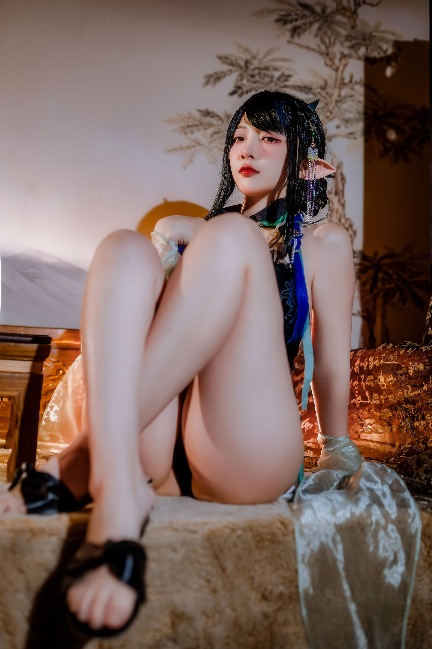 人气Coser 二佐Nisa - 泰拉夏日纪事 方舟夜半泳装