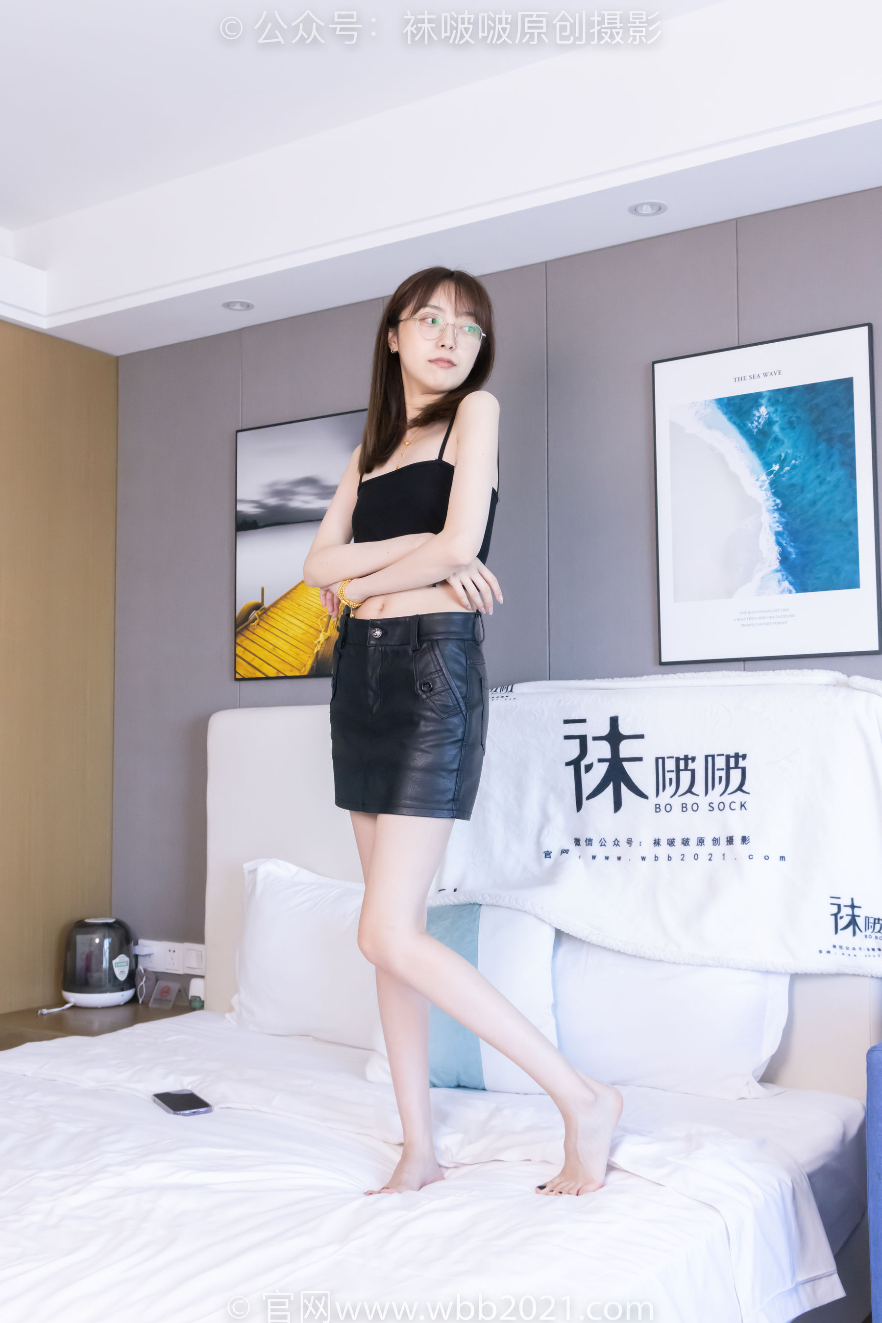 View - BoBoSocks袜啵啵 - Chiness Model  No.412 稚予 -透明高跟鞋、黑丝、裸足、裸足 - 图库库