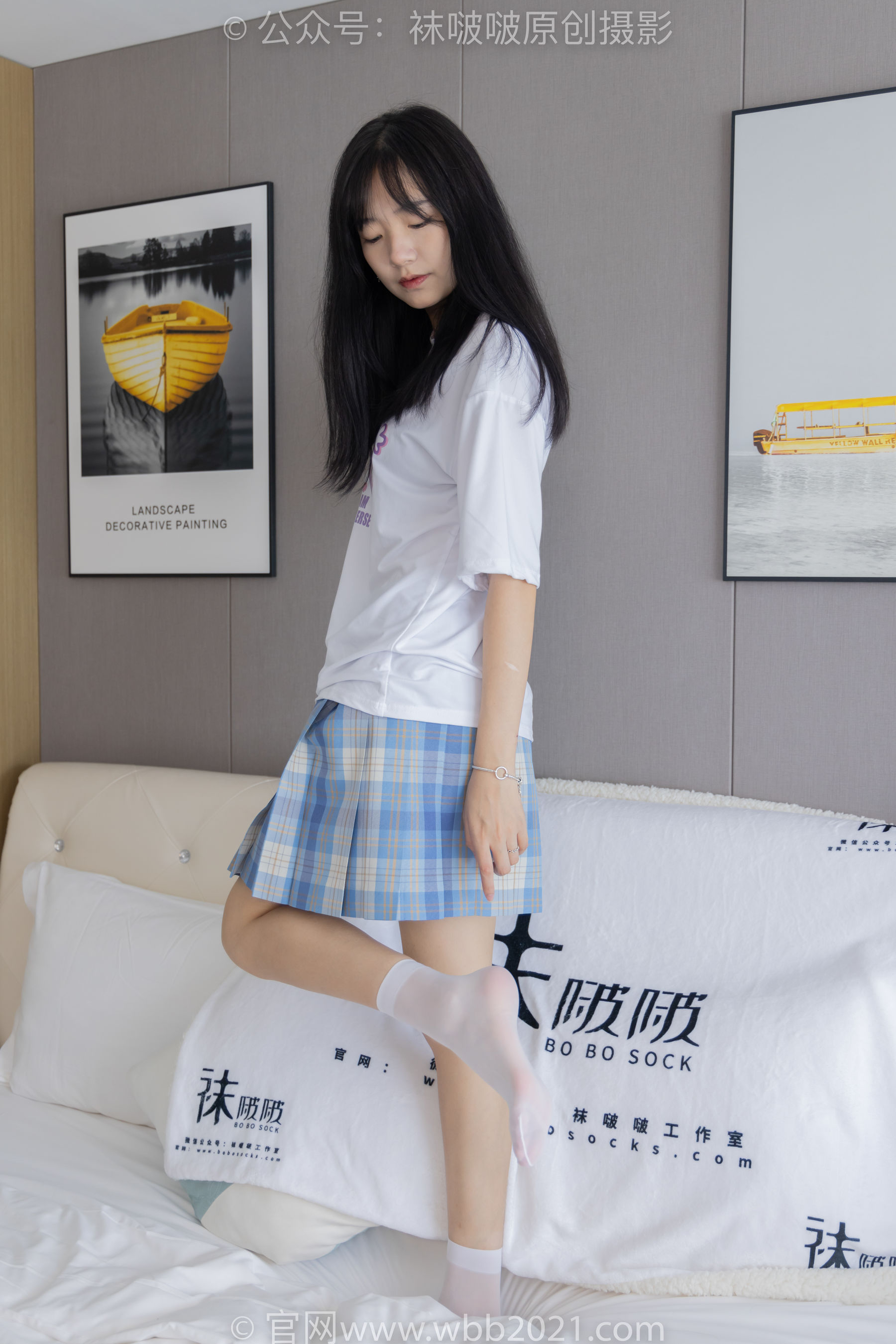 View - BoBoSocks袜啵啵 - Chiness Model  No.414 小甜豆 -板鞋、帆布鞋、短白丝、船袜 - 图库库