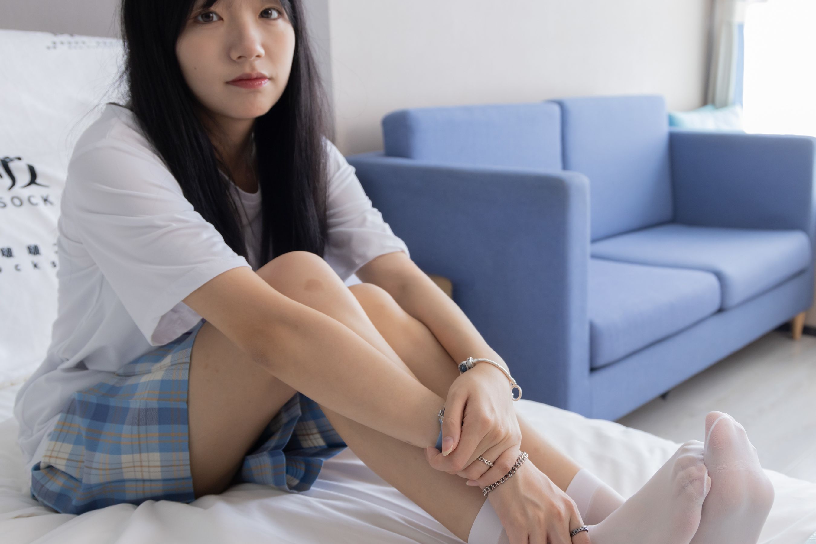 View - BoBoSocks袜啵啵 - Chiness Model  No.414 小甜豆 -板鞋、帆布鞋、短白丝、船袜 - 图库库