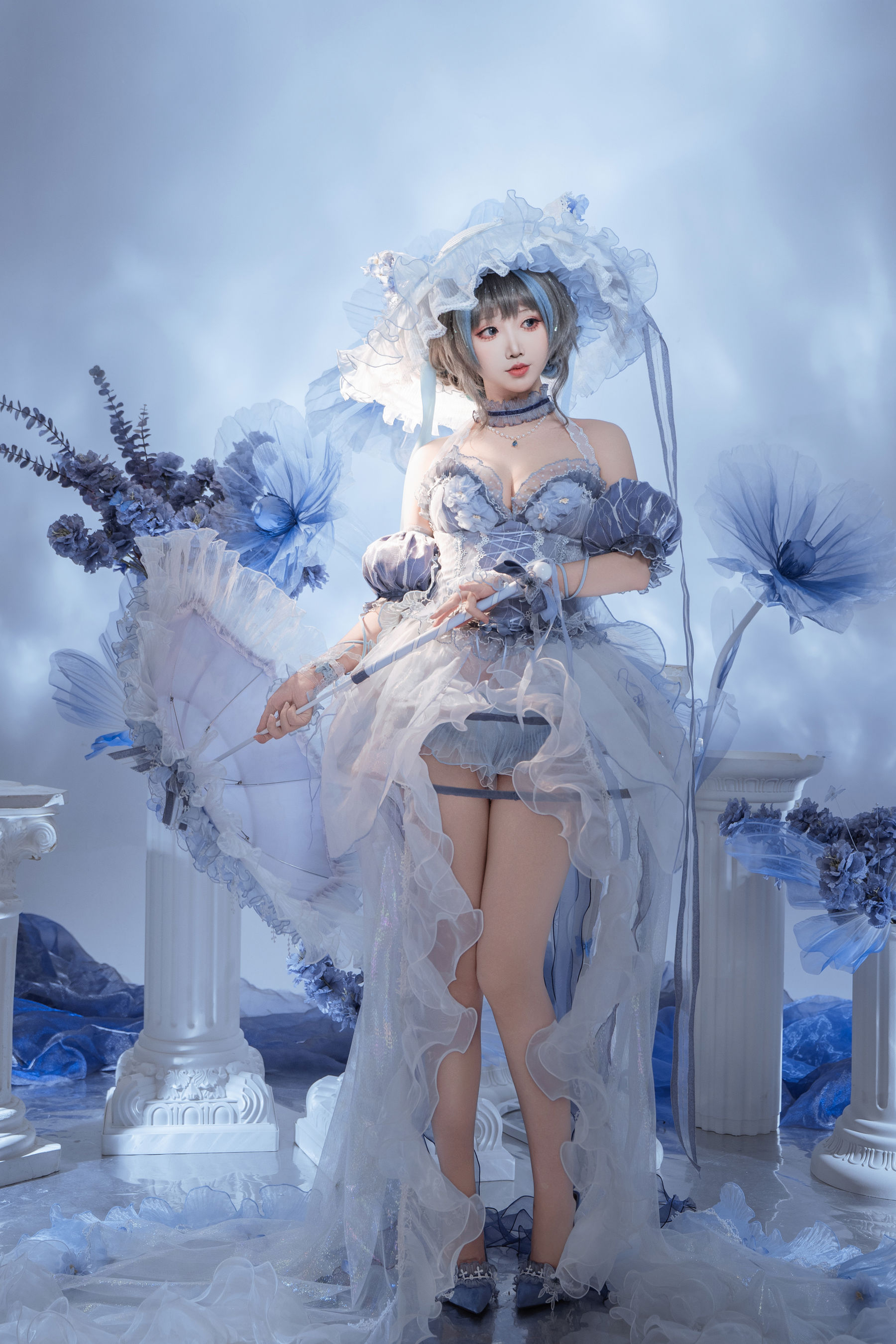 可爱人气Coser 面饼仙儿 - 碧蓝航线 柴郡礼服/(21P)