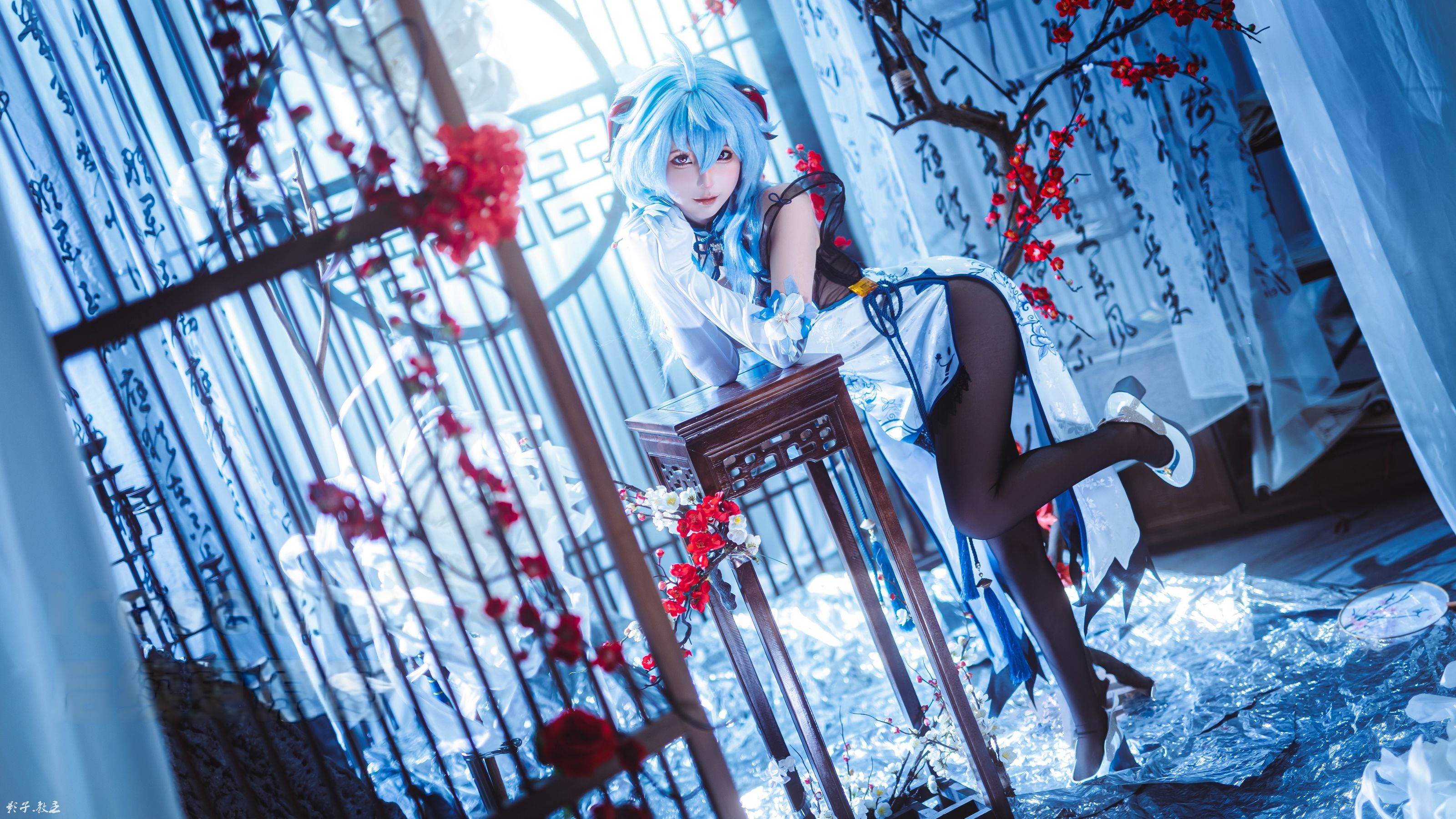 动漫博主蠢沫沫 - 原神 甘雨旗袍/(27P)