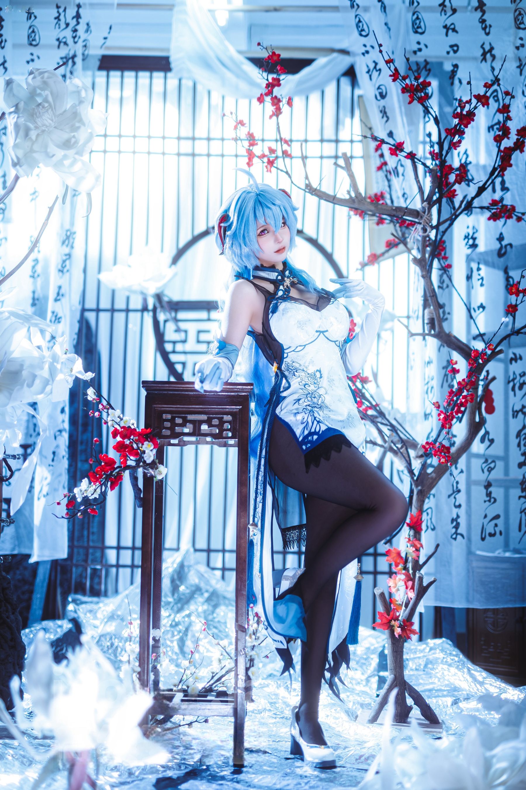 动漫博主蠢沫沫 - 原神 甘雨旗袍/(27P)