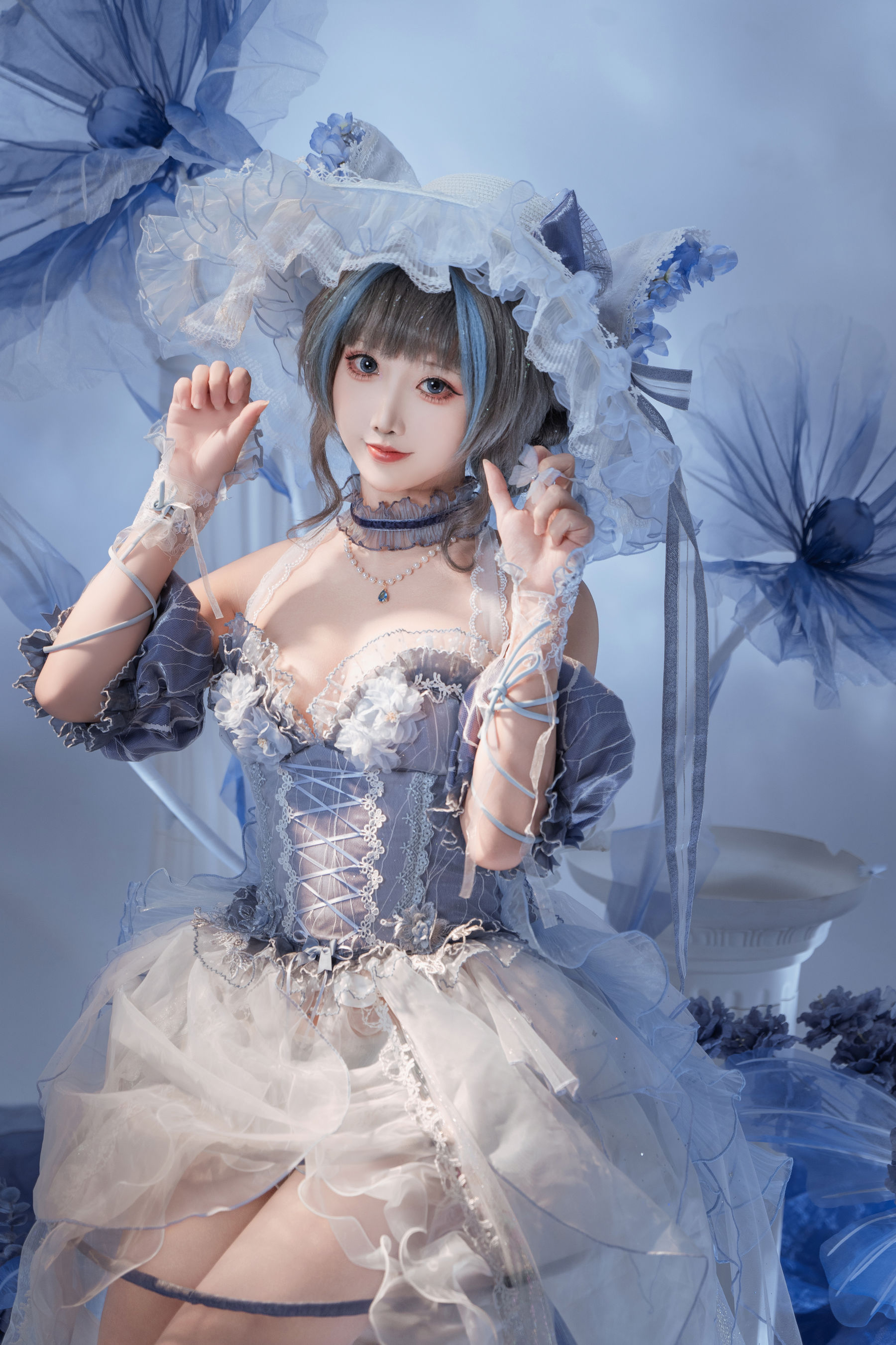 可爱人气Coser 面饼仙儿 - 碧蓝航线 柴郡礼服/(21P)