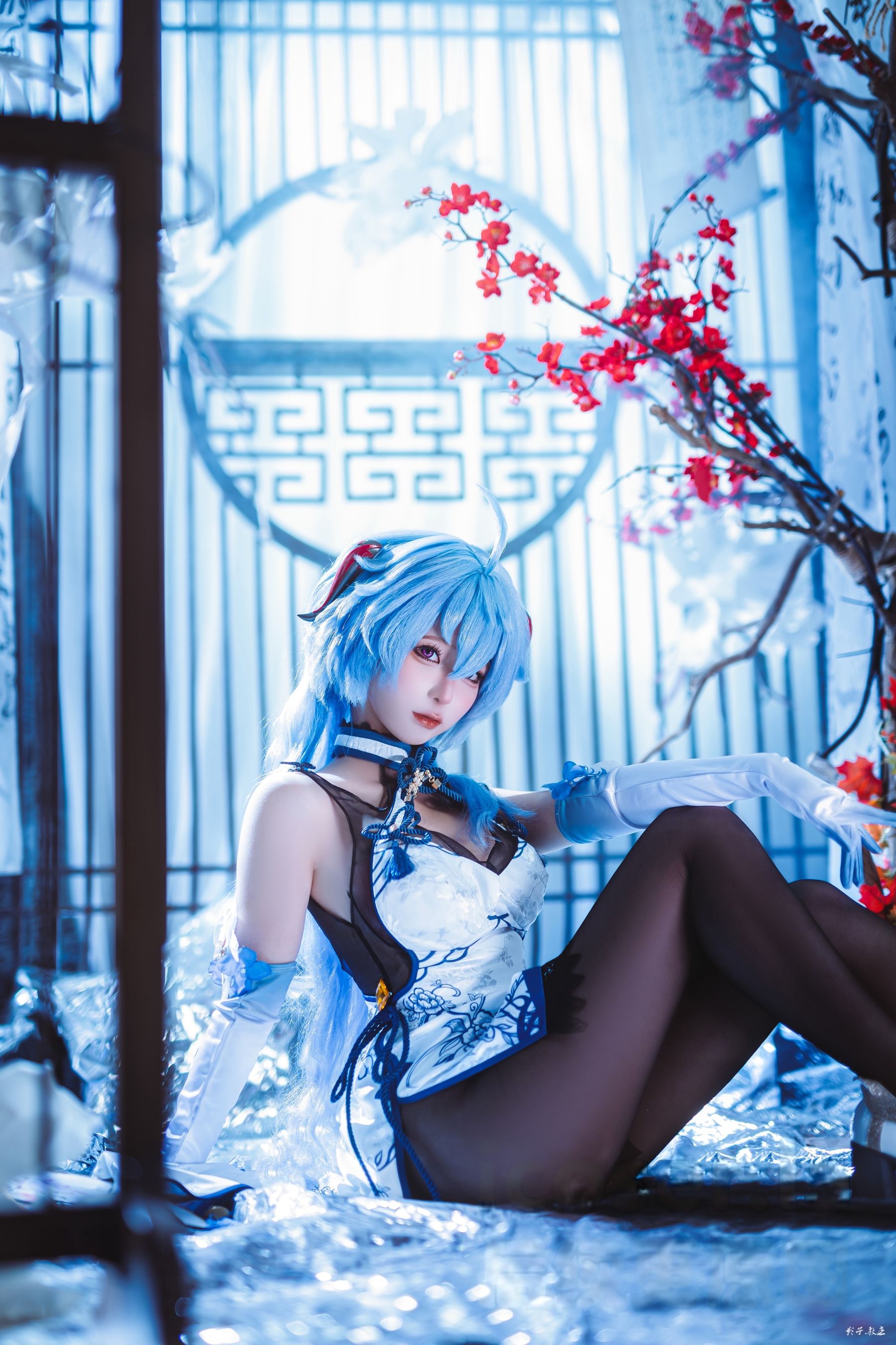 动漫博主蠢沫沫 - 原神 甘雨旗袍/(27P)