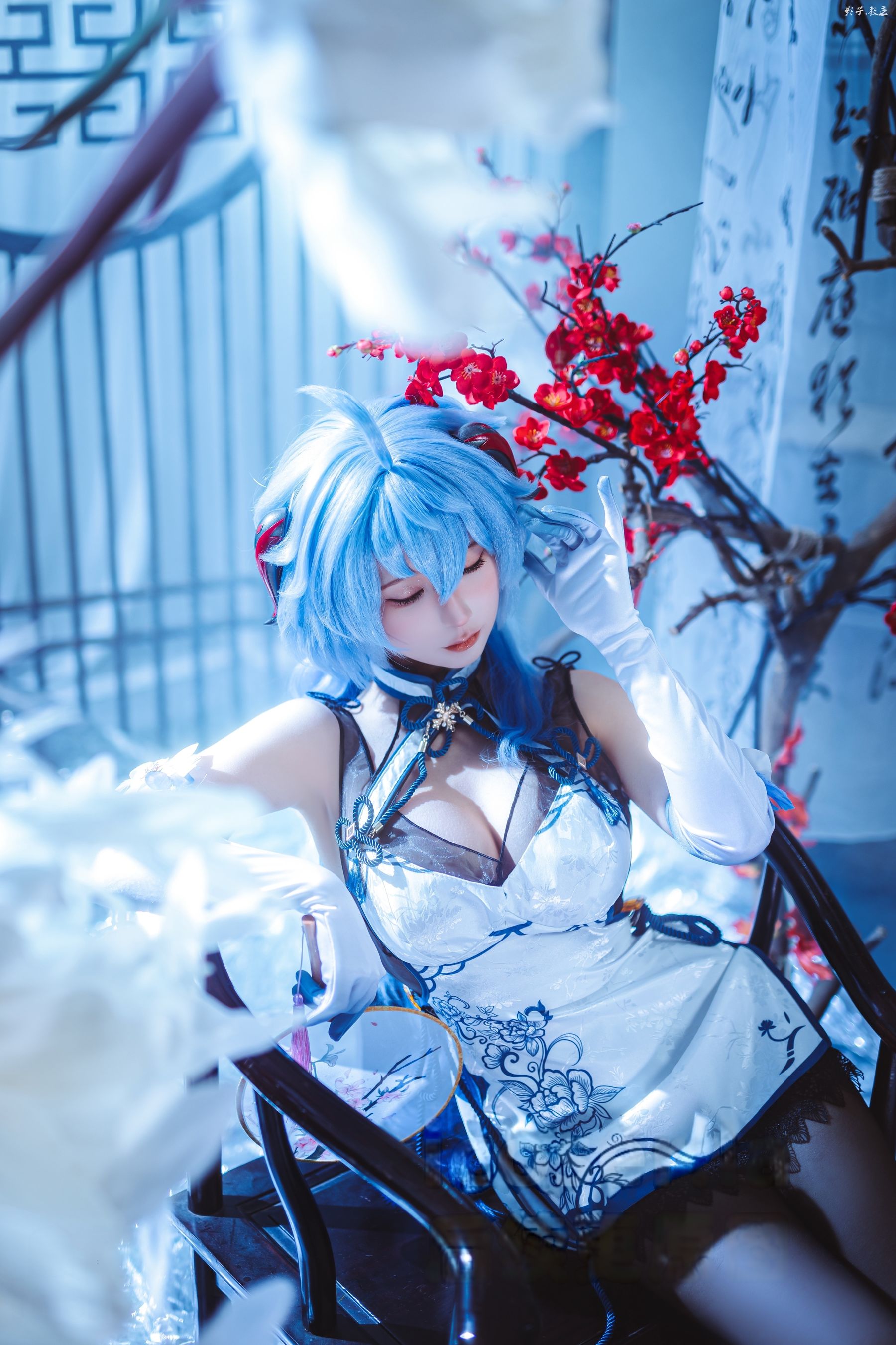 动漫博主蠢沫沫 - 原神 甘雨旗袍/(27P)