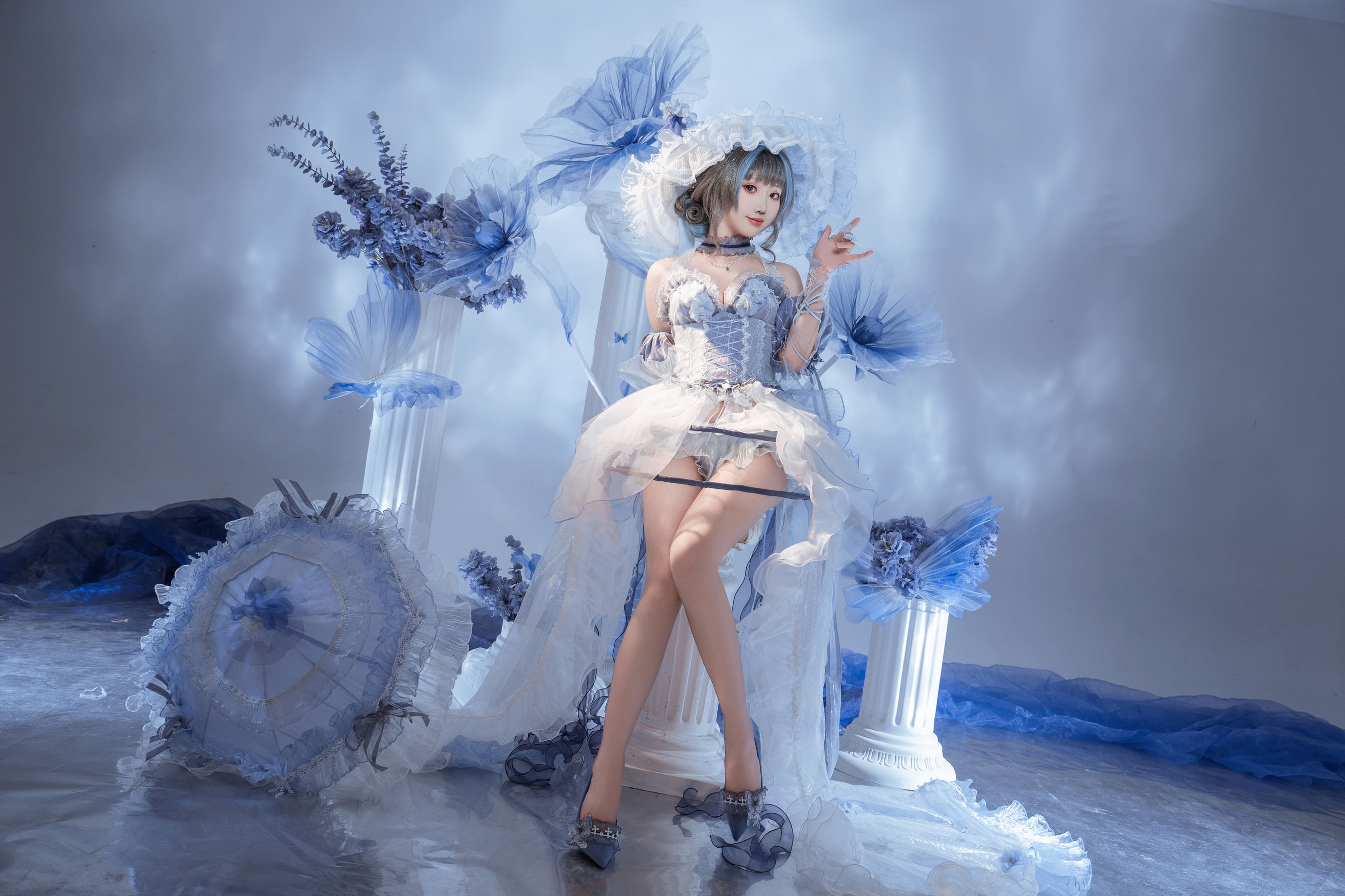 可爱人气Coser 面饼仙儿 - 碧蓝航线 柴郡礼服/(21P)