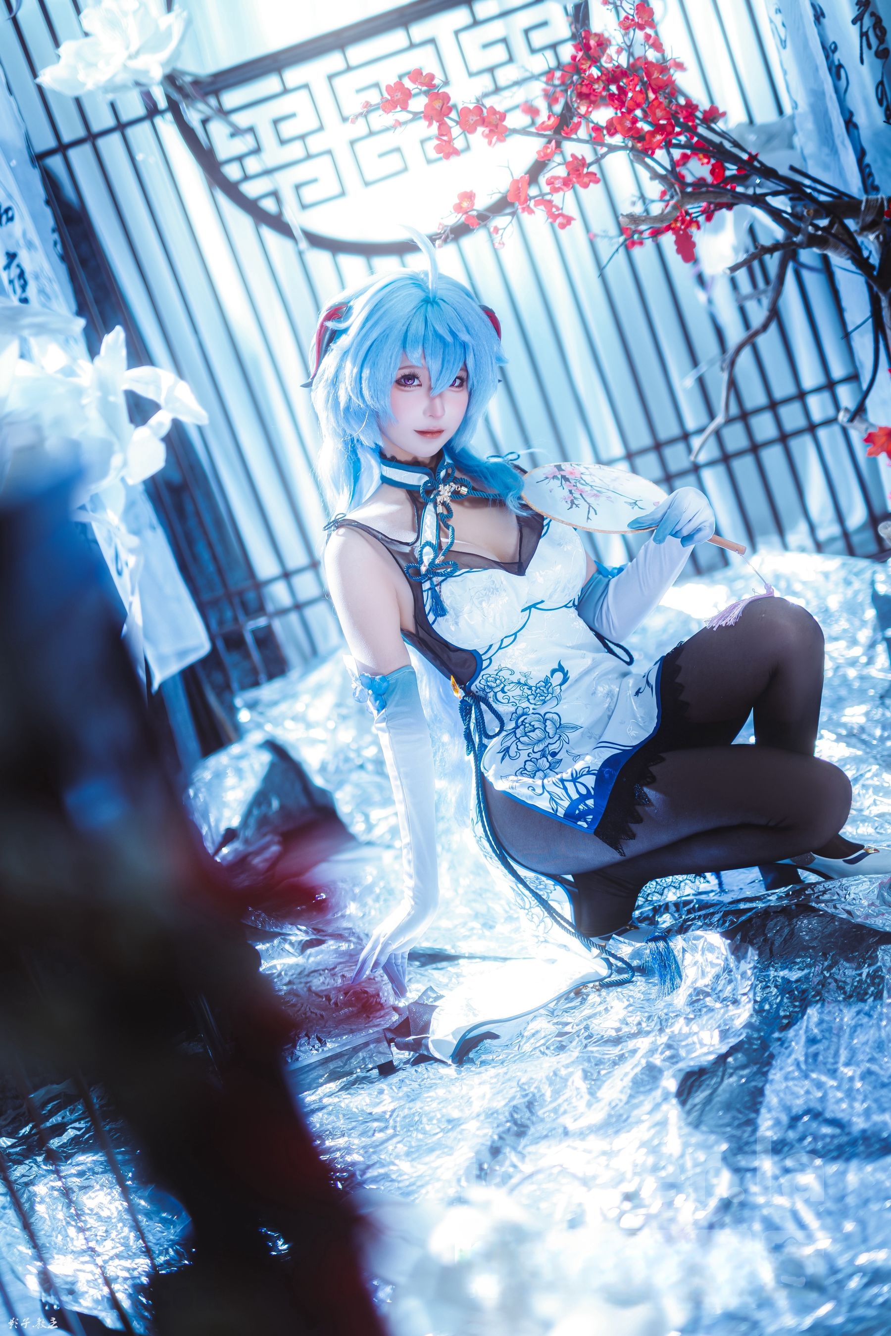 动漫博主蠢沫沫 - 原神 甘雨旗袍/(27P)