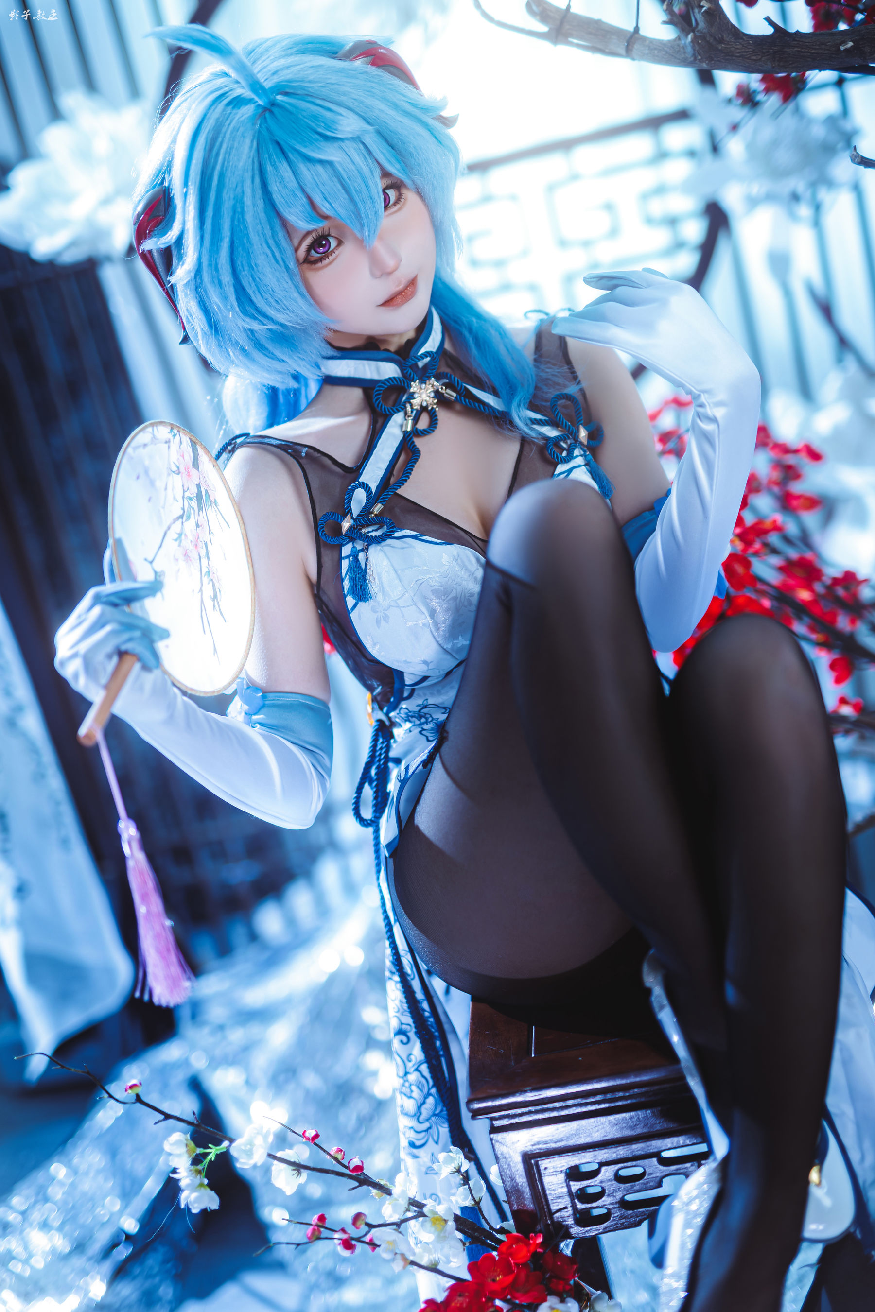 动漫博主蠢沫沫 - 原神 甘雨旗袍/(27P)