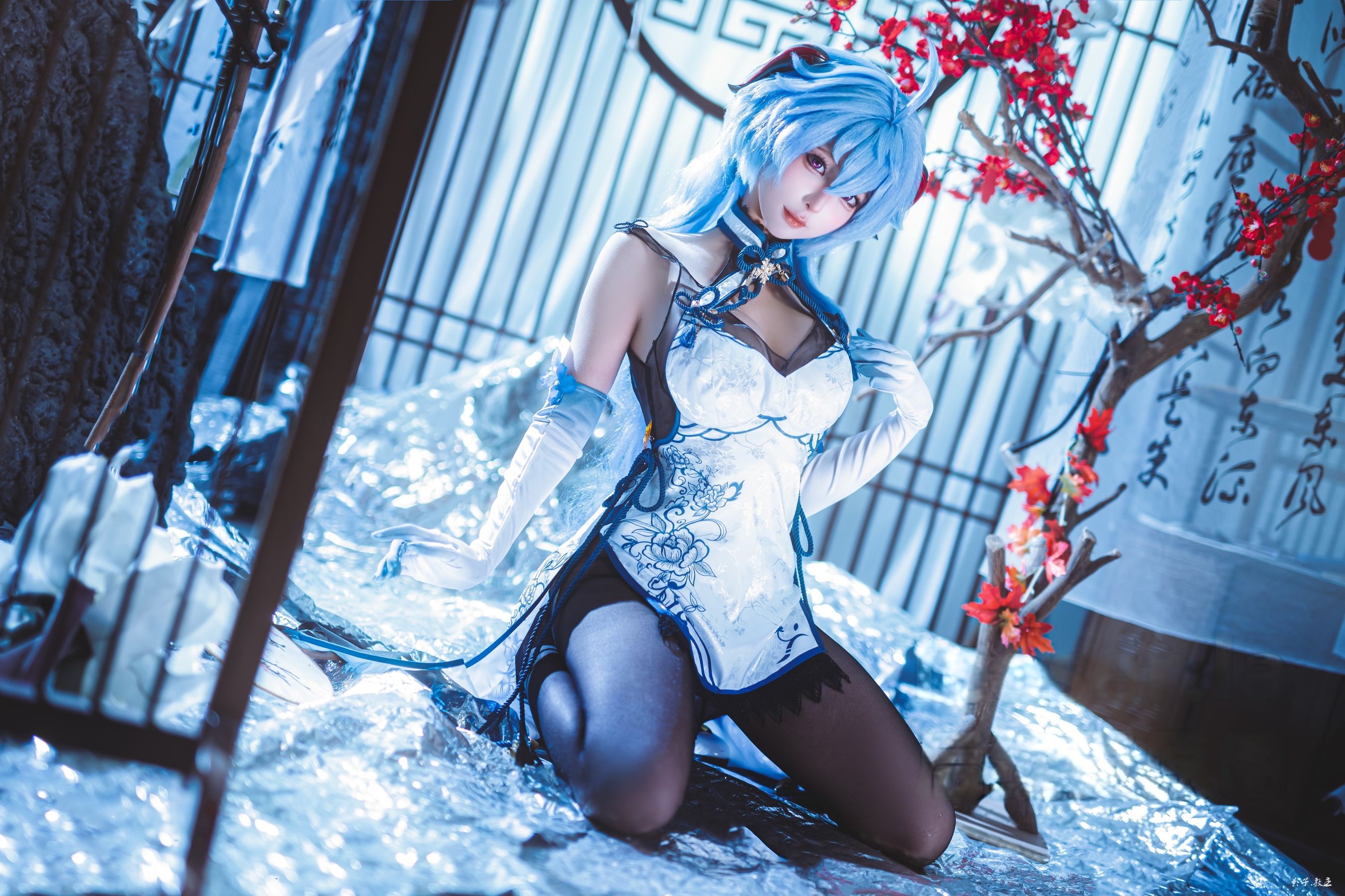 动漫博主蠢沫沫 - 原神 甘雨旗袍/(27P)