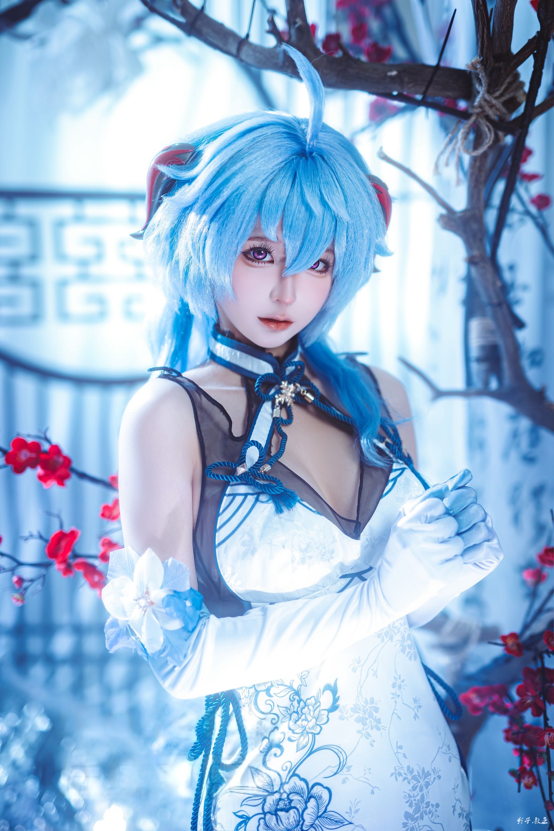 动漫博主蠢沫沫 - 原神 甘雨旗袍/(27P)