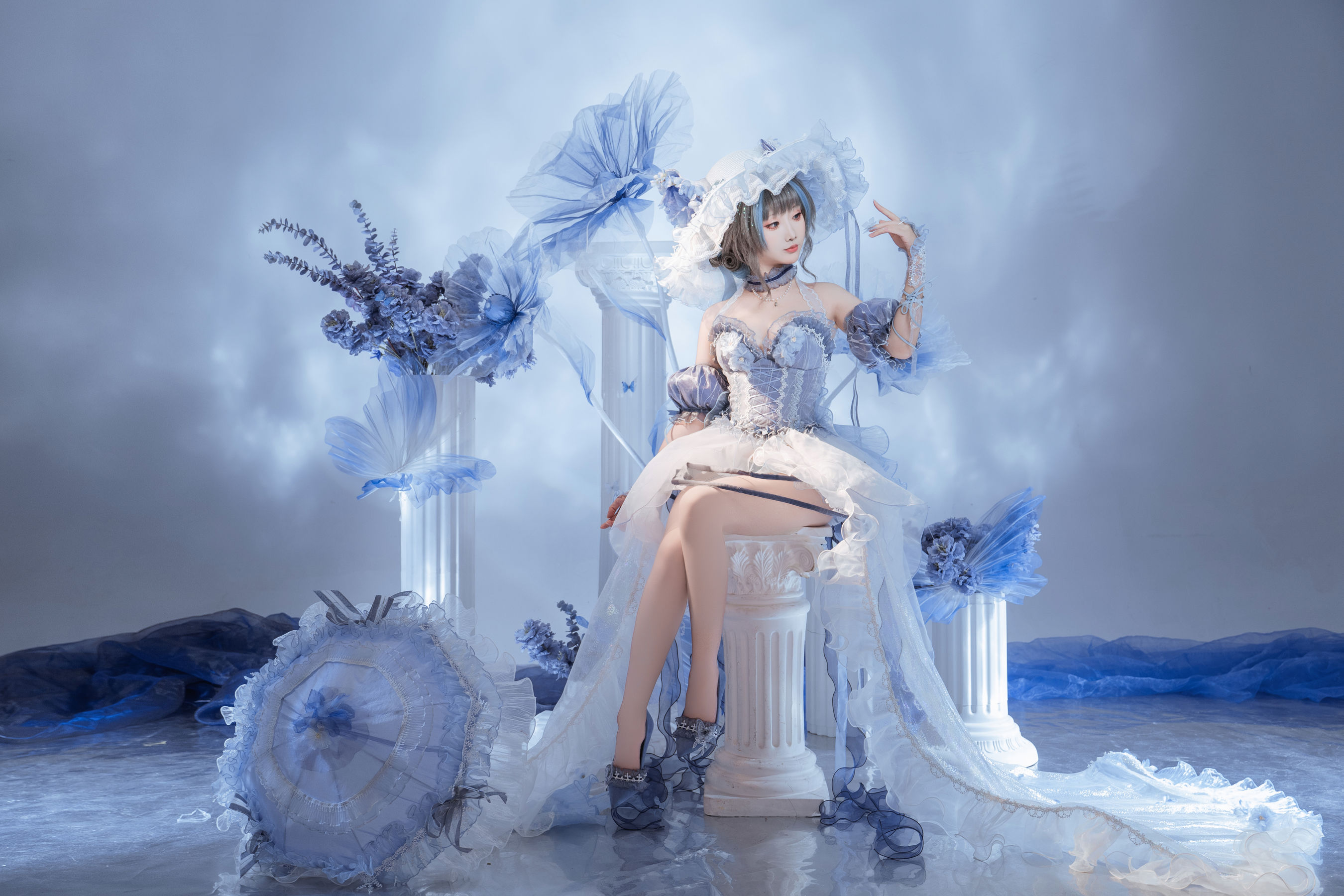 可爱人气Coser 面饼仙儿 - 碧蓝航线 柴郡礼服/(21P)