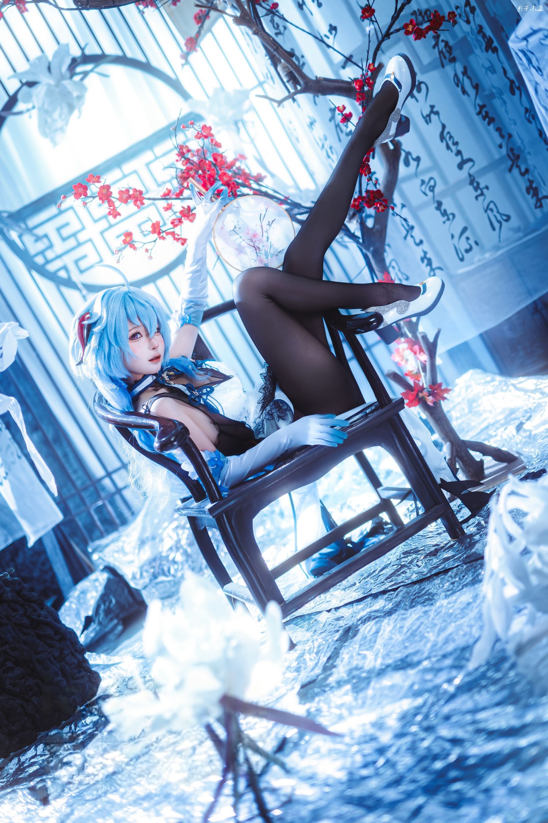 动漫博主蠢沫沫 - 原神 甘雨旗袍/(27P)