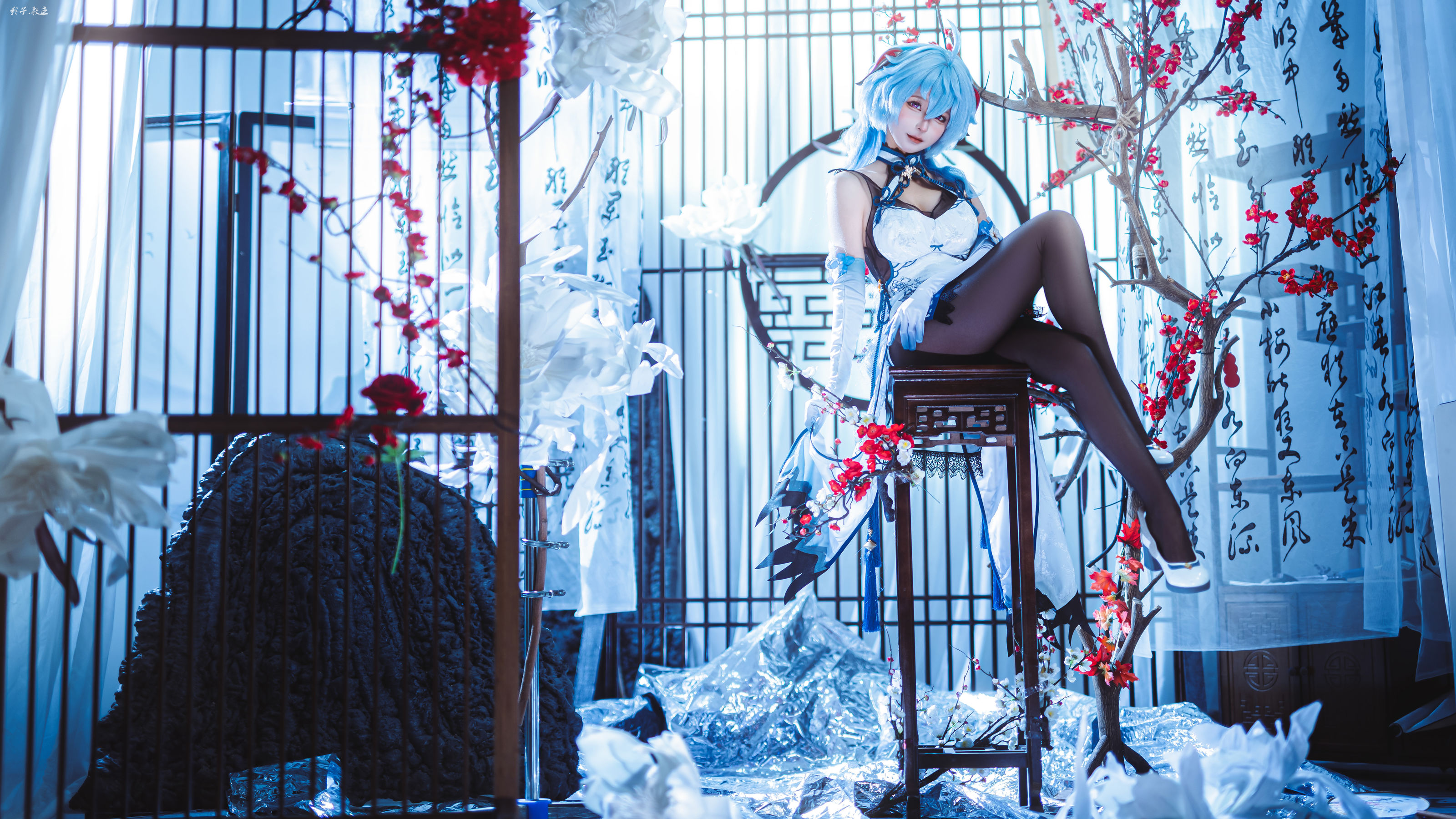 动漫博主蠢沫沫 - 原神 甘雨旗袍/(27P)