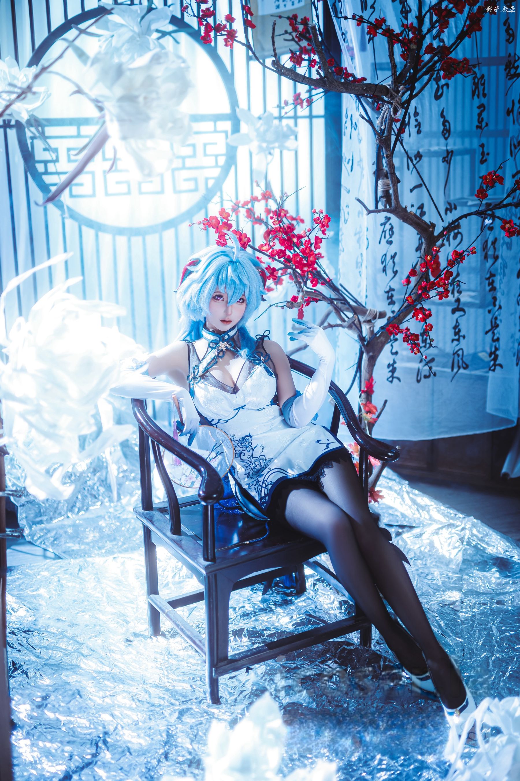 动漫博主蠢沫沫 - 原神 甘雨旗袍/(27P)