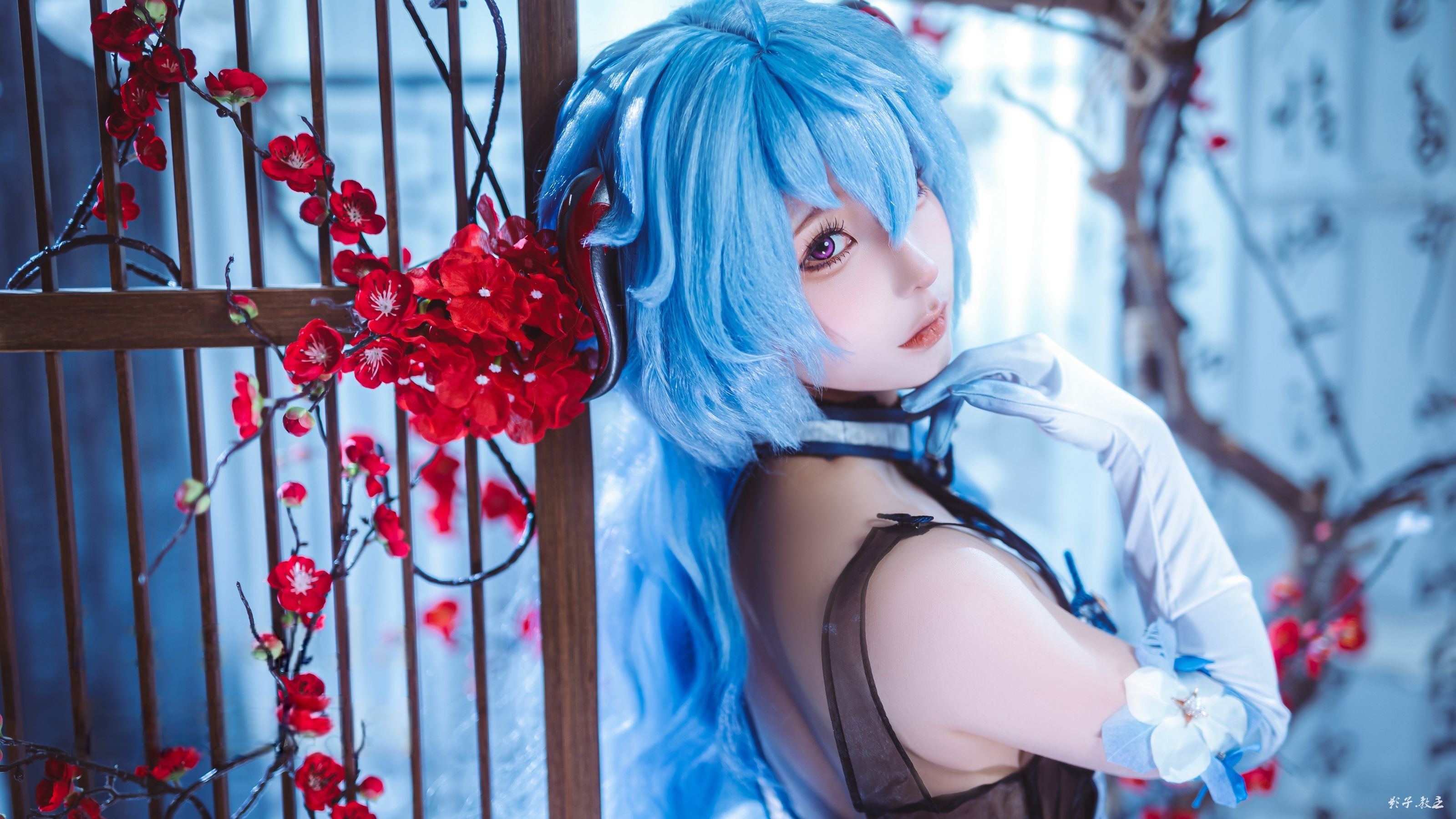 动漫博主蠢沫沫 - 原神 甘雨旗袍/(27P)