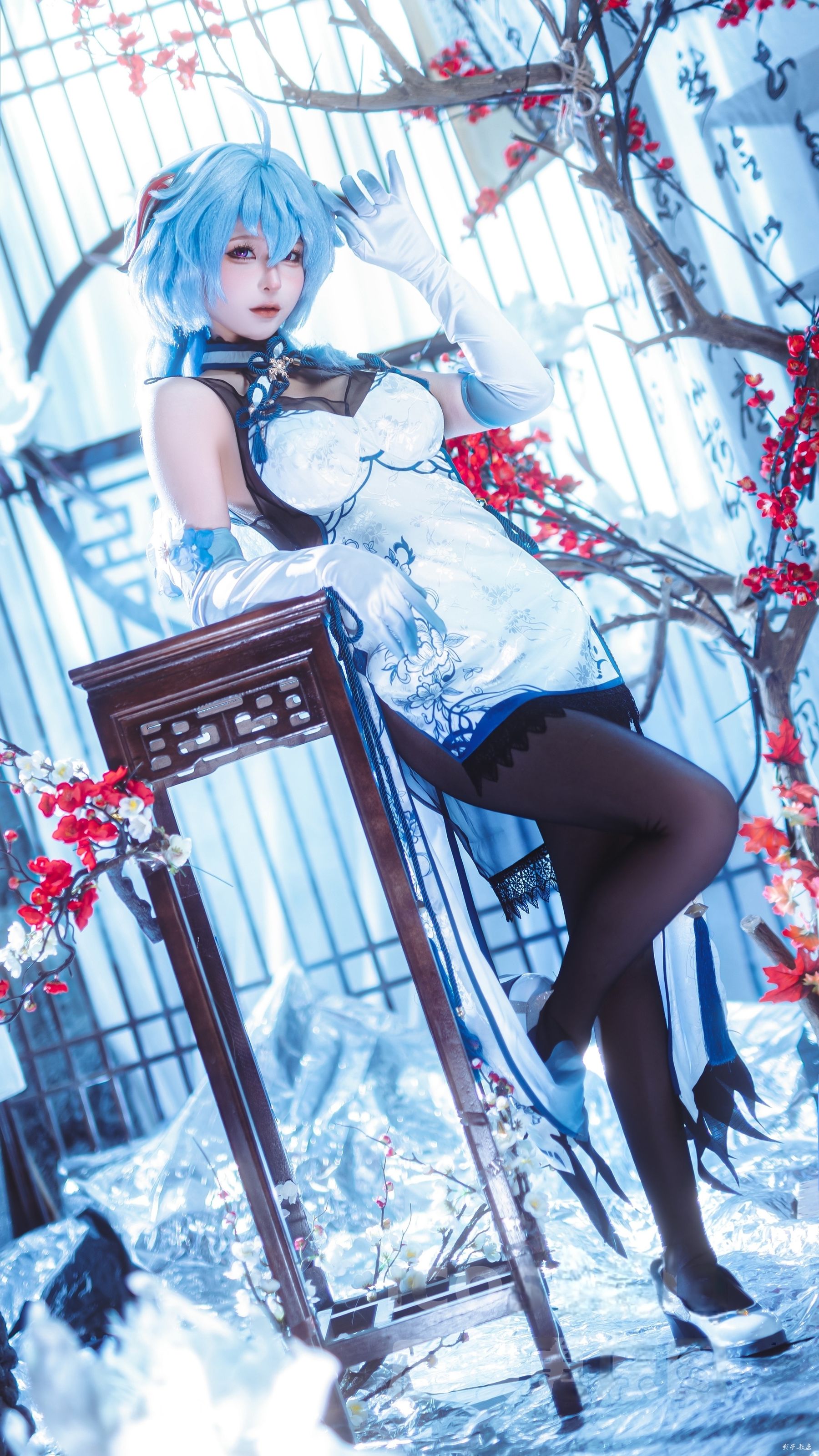 动漫博主蠢沫沫 - 原神 甘雨旗袍/(27P)