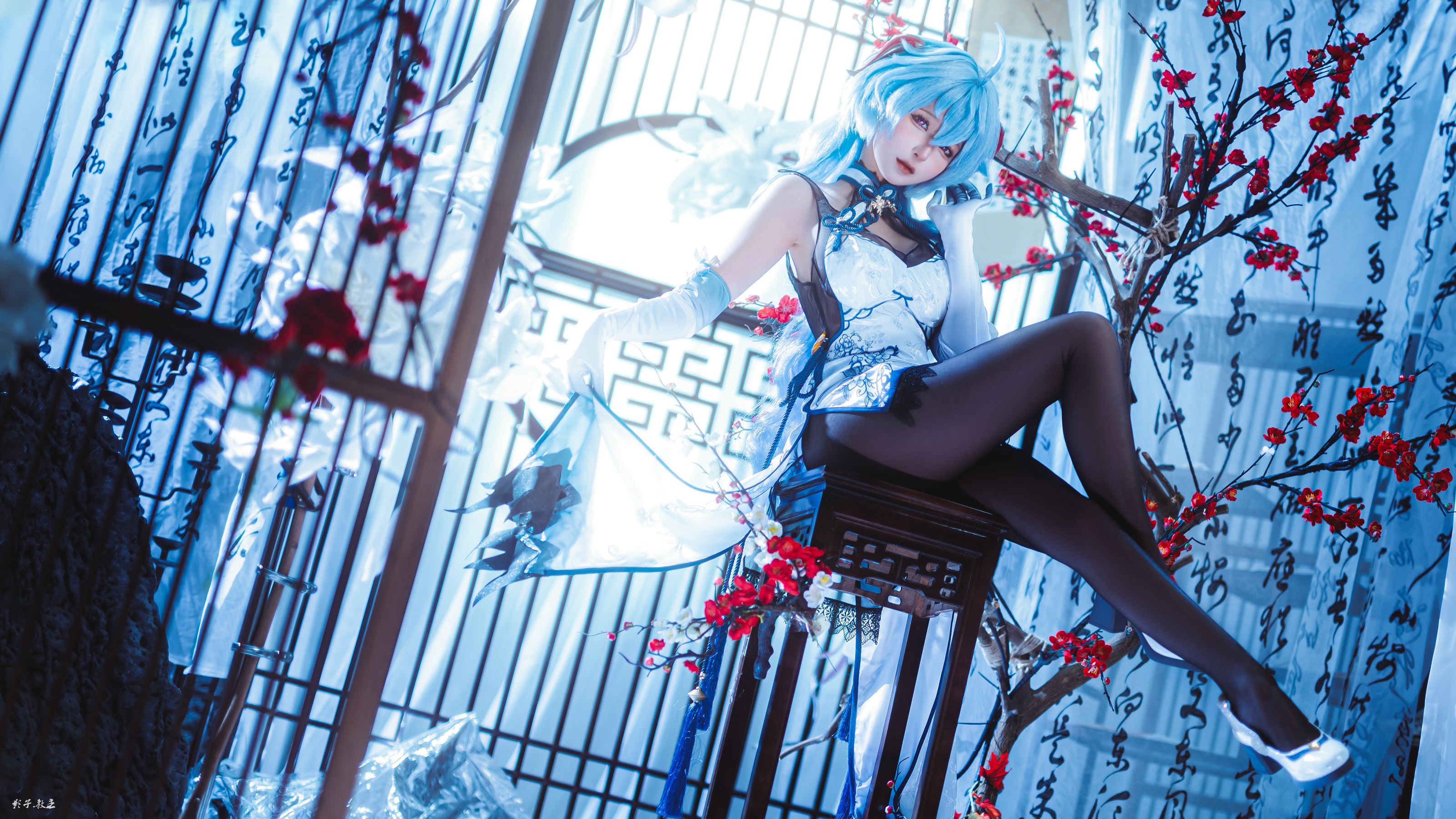 动漫博主蠢沫沫 - 原神 甘雨旗袍/(27P)