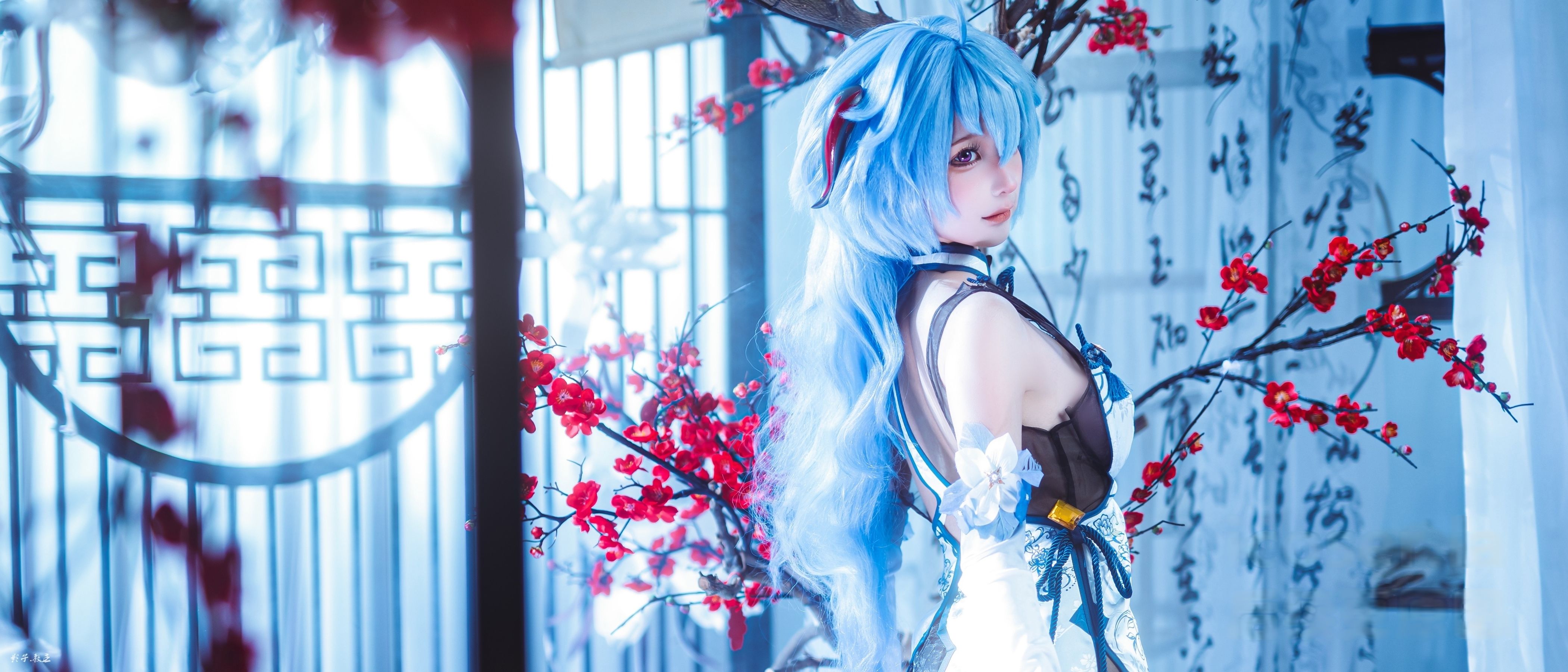 动漫博主蠢沫沫 - 原神 甘雨旗袍/(27P)