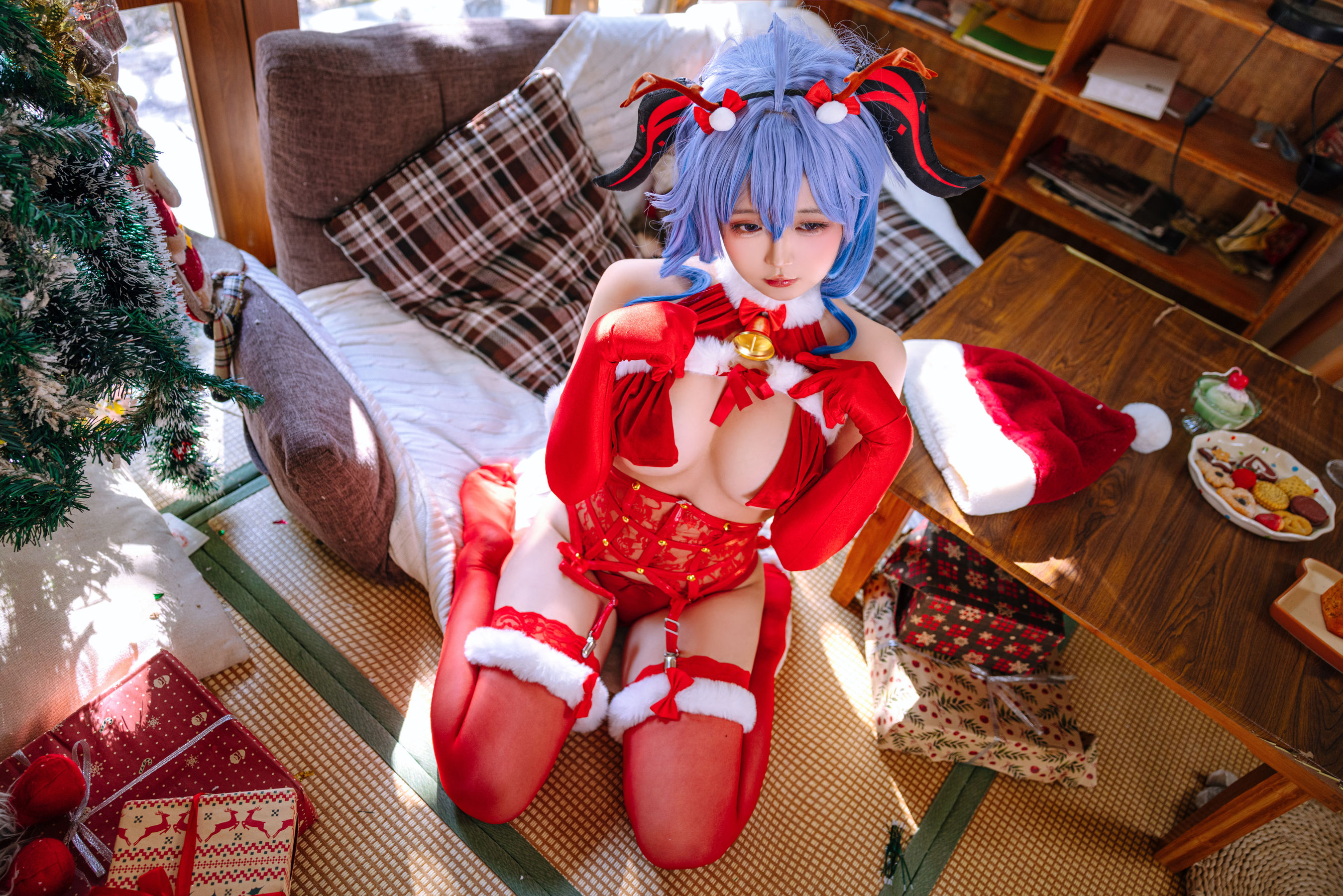 Cosplay日奈娇 - 甘雨圣诞/(34P)