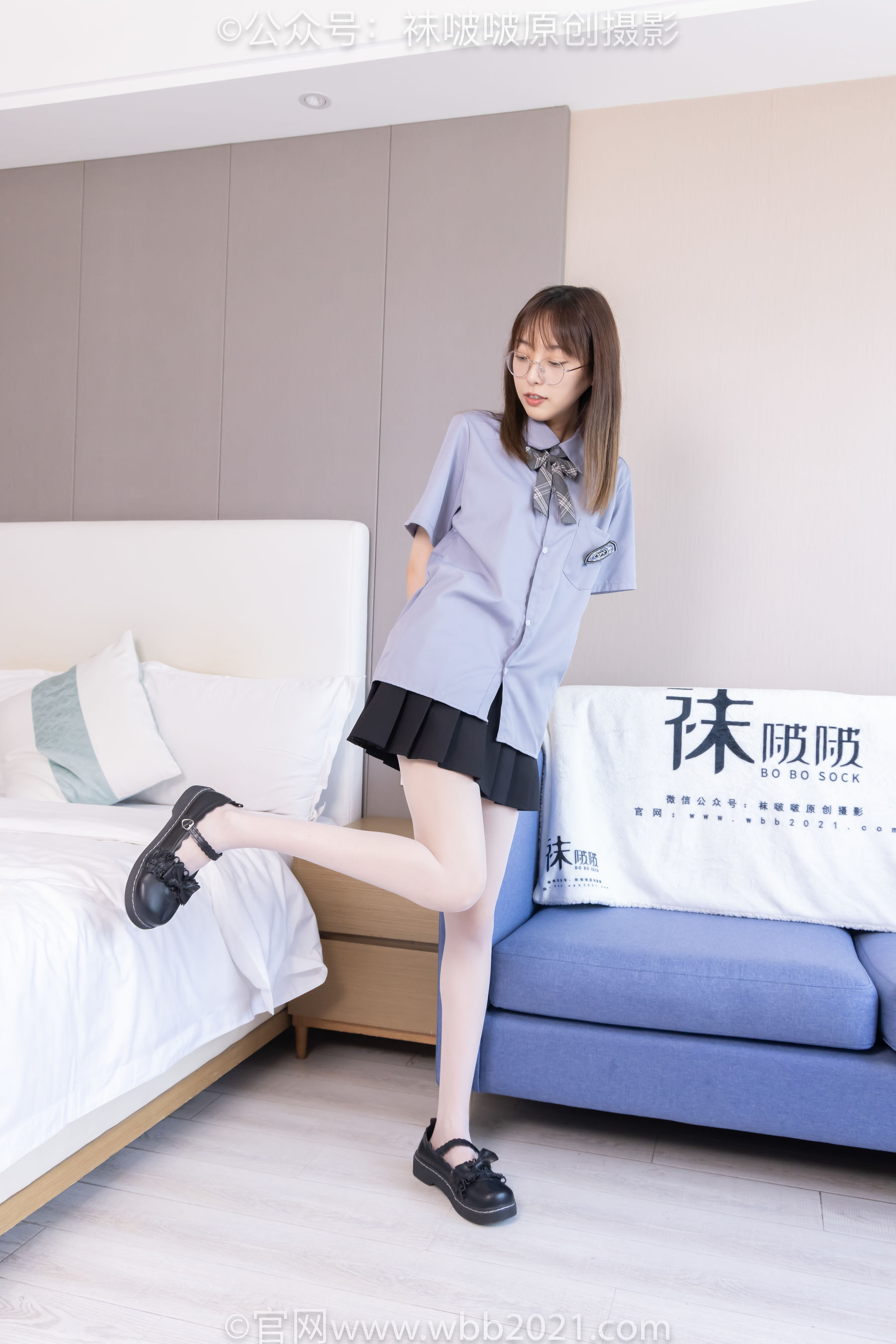 BoBoSocks袜啵啵 No.460 稚予 -JK制服、皮鞋、帆布鞋、薄白丝/(163P)