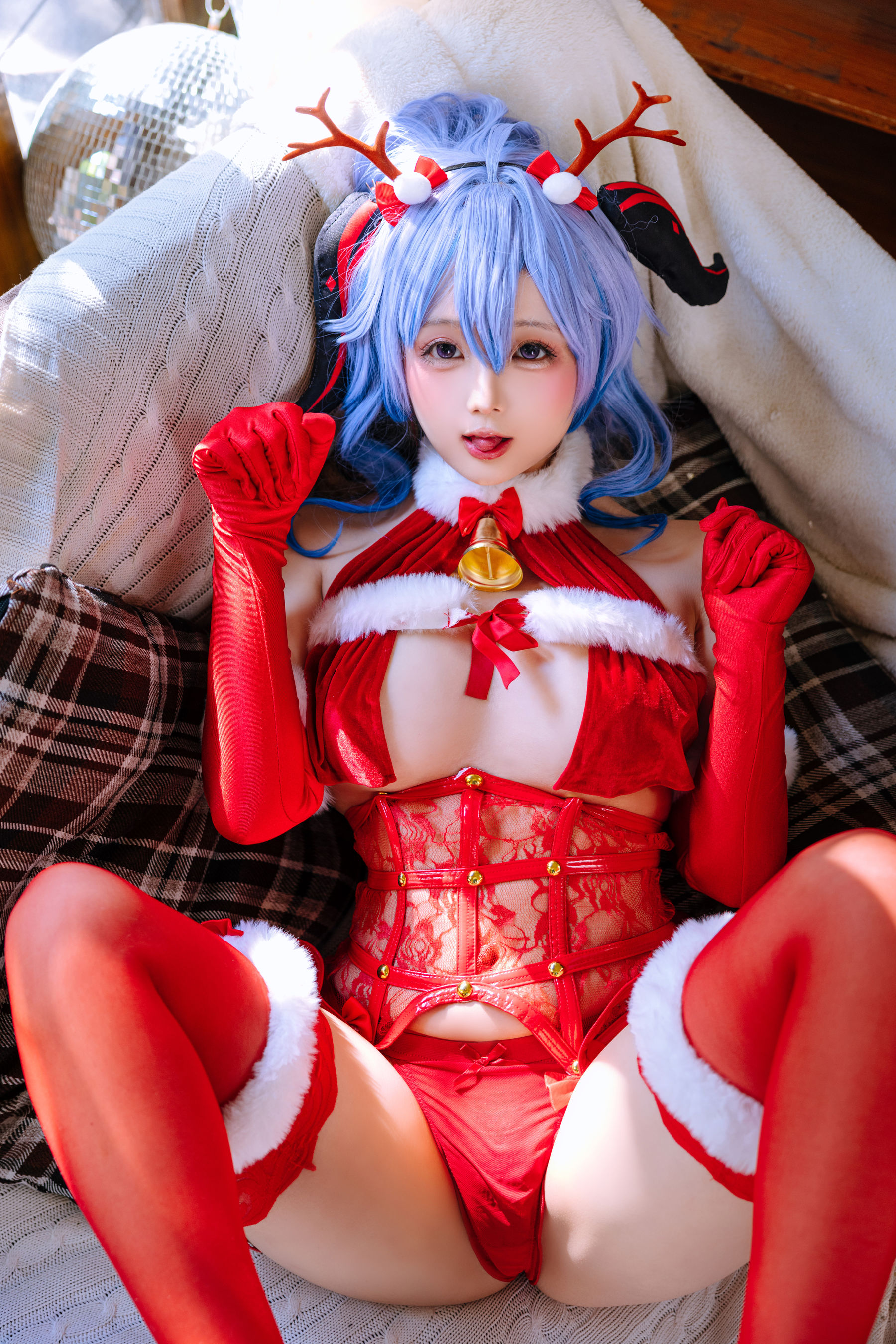 Cosplay日奈娇 - 甘雨圣诞/(34P)