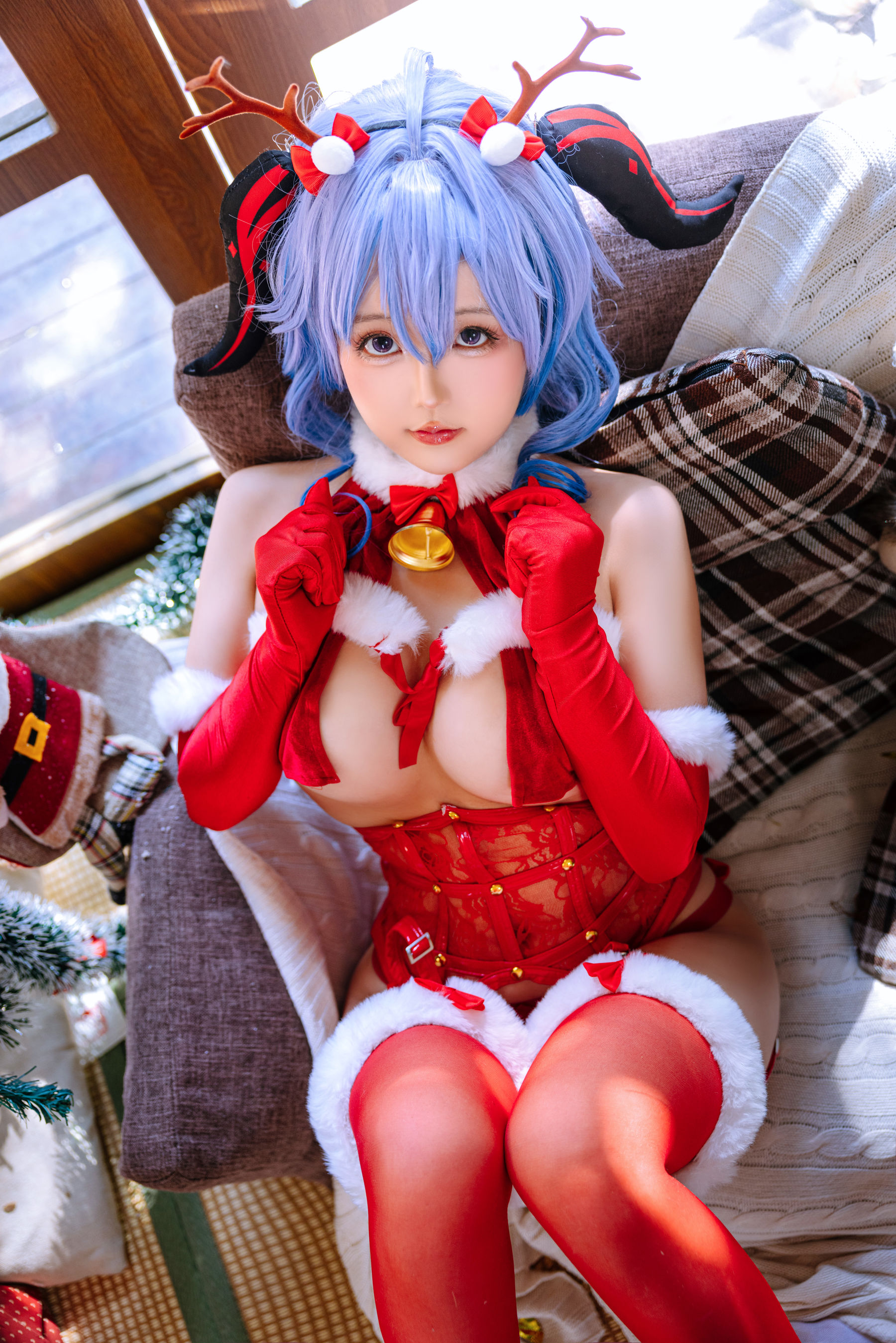 Cosplay日奈娇 - 甘雨圣诞/(34P)