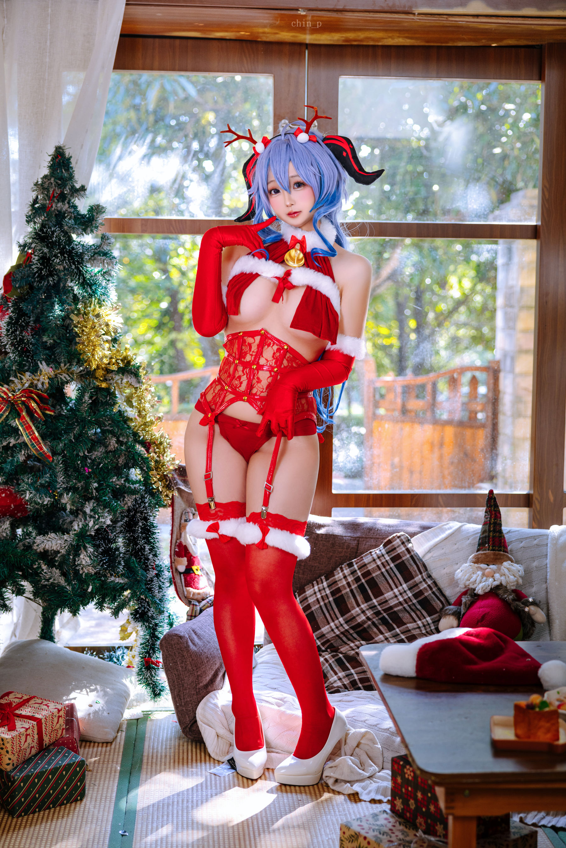 Cosplay日奈娇 - 甘雨圣诞/(34P)