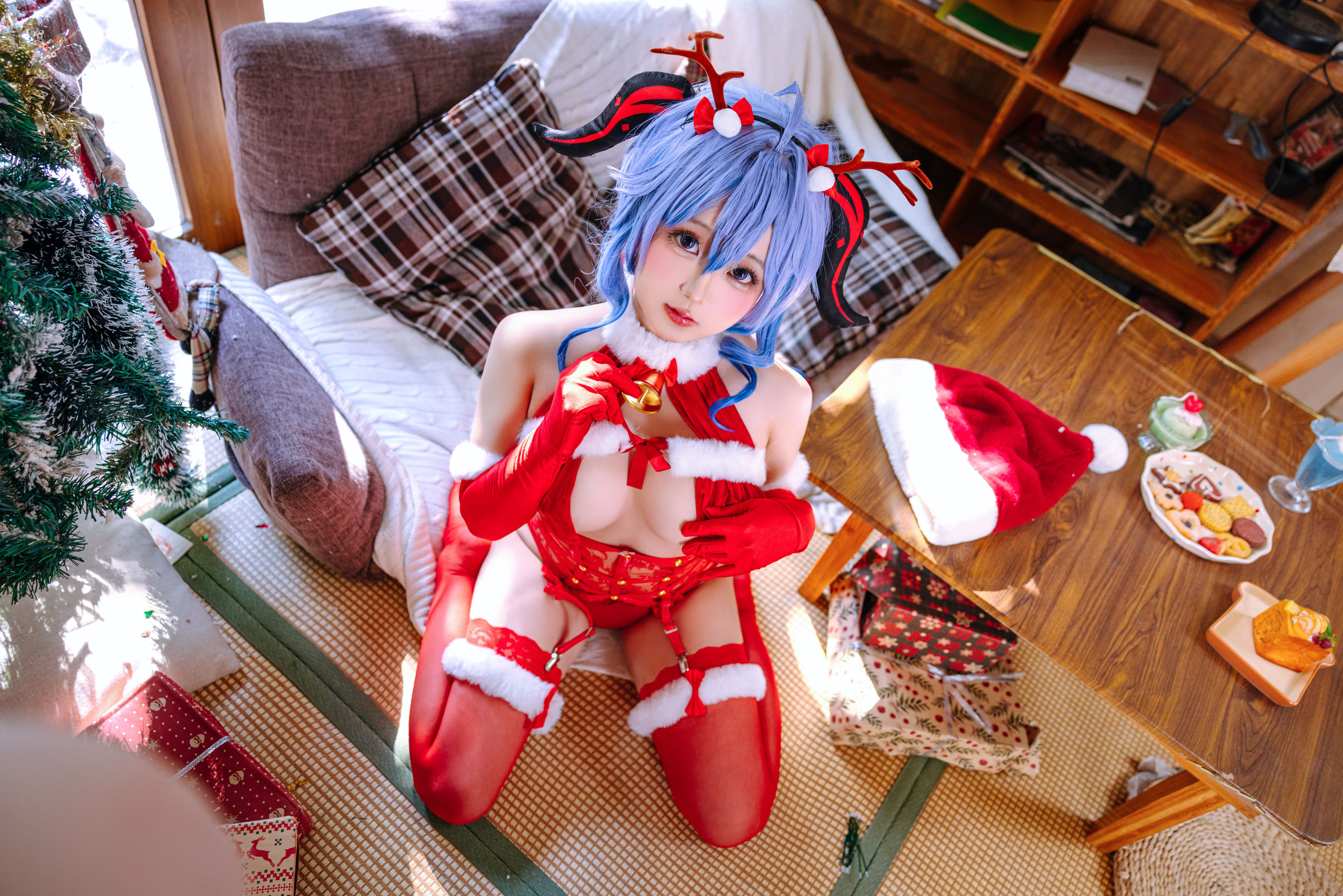 Cosplay日奈娇 - 甘雨圣诞/(34P)