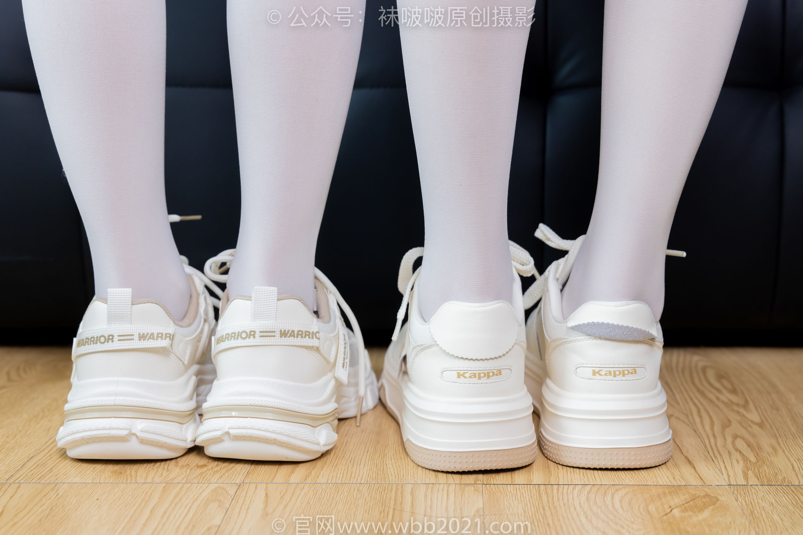 BoBoSocks袜啵啵 No.472 小甜豆&甜甜圈 - 两双运动鞋、厚白丝大腿袜、裸足、两位模特丝袜和裸足踩奶油蛋糕剧情/(177P)