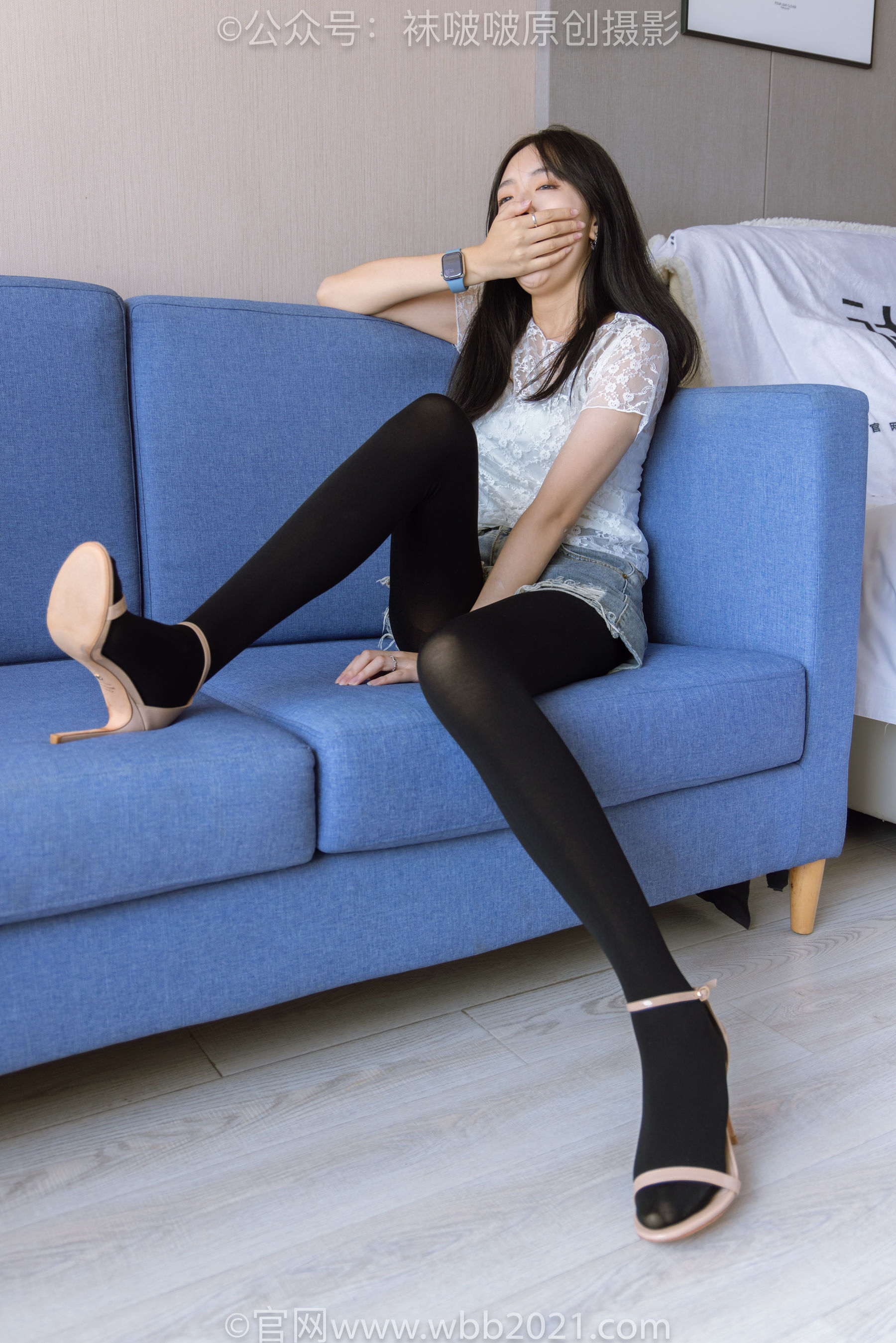 BoBoSocks袜啵啵 No.459 小甜豆 -高跟凉鞋、厚黑丝、穿鞋踩包子和橘子剧情/(150P)