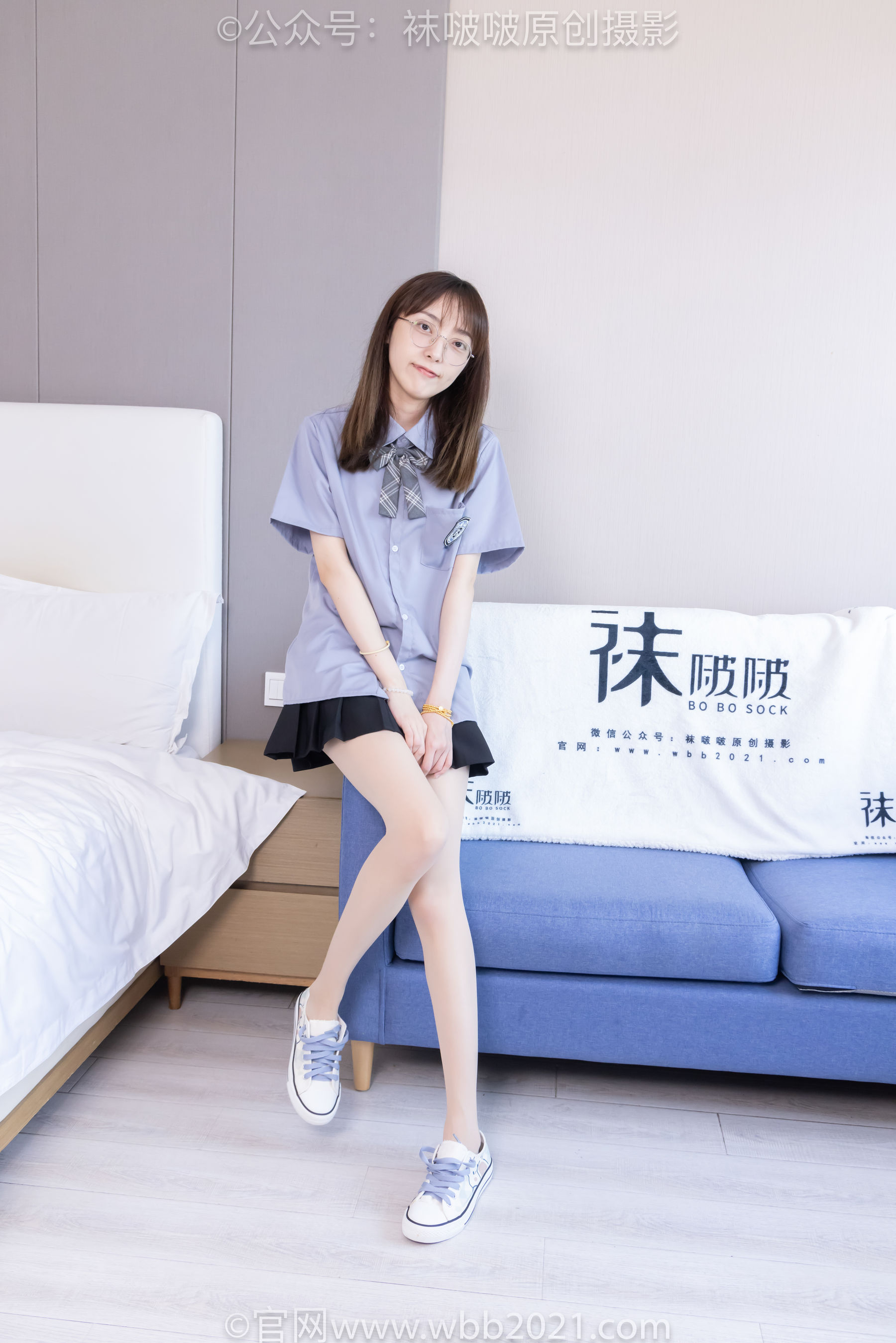 BoBoSocks袜啵啵 No.460 稚予 -JK制服、皮鞋、帆布鞋、薄白丝/(163P)