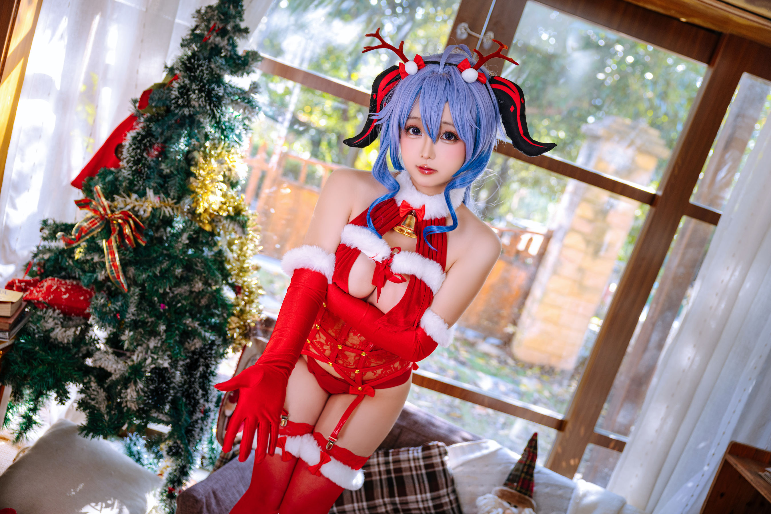 Cosplay日奈娇 - 甘雨圣诞/(34P)