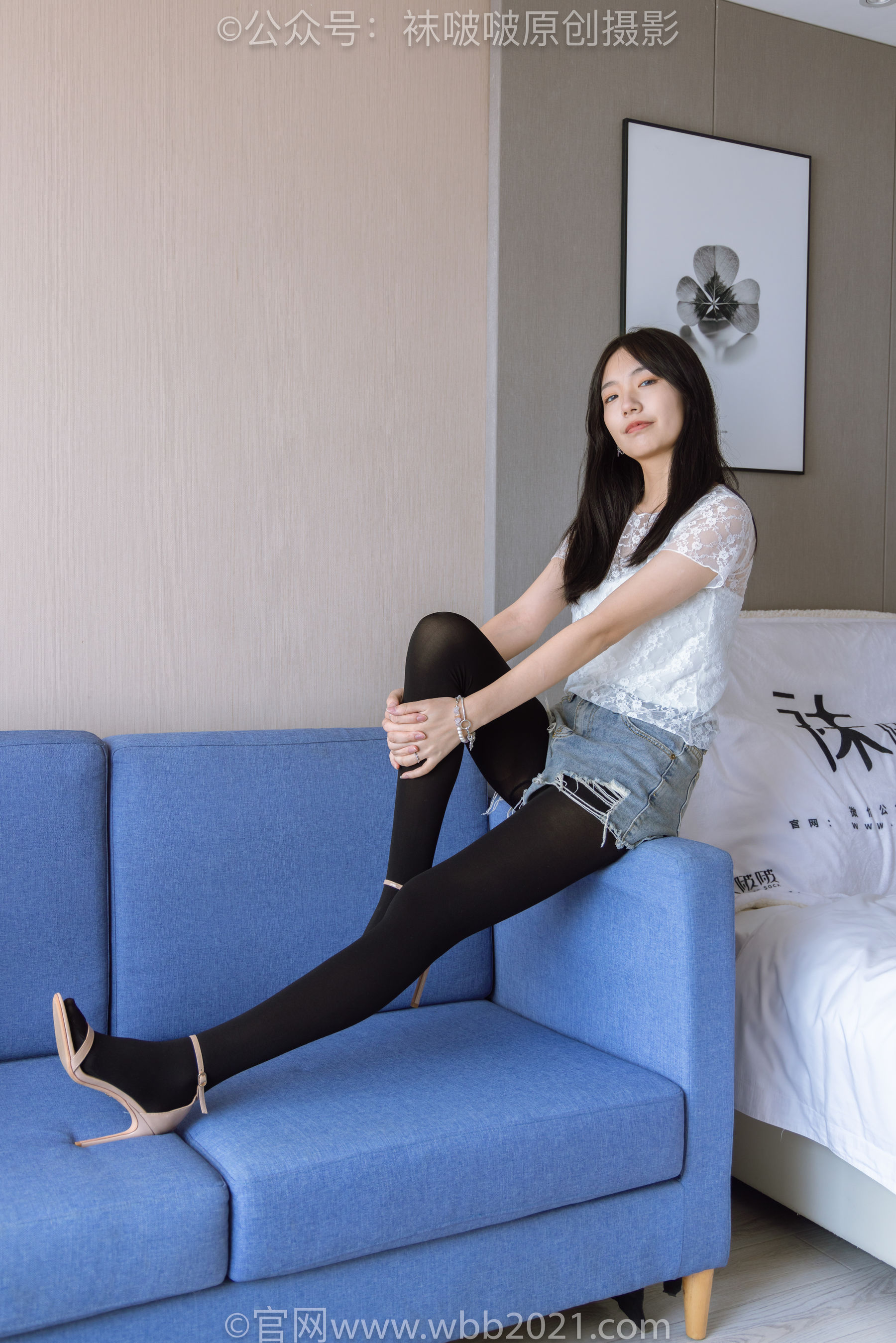 BoBoSocks袜啵啵 No.459 小甜豆 -高跟凉鞋、厚黑丝、穿鞋踩包子和橘子剧情/(150P)