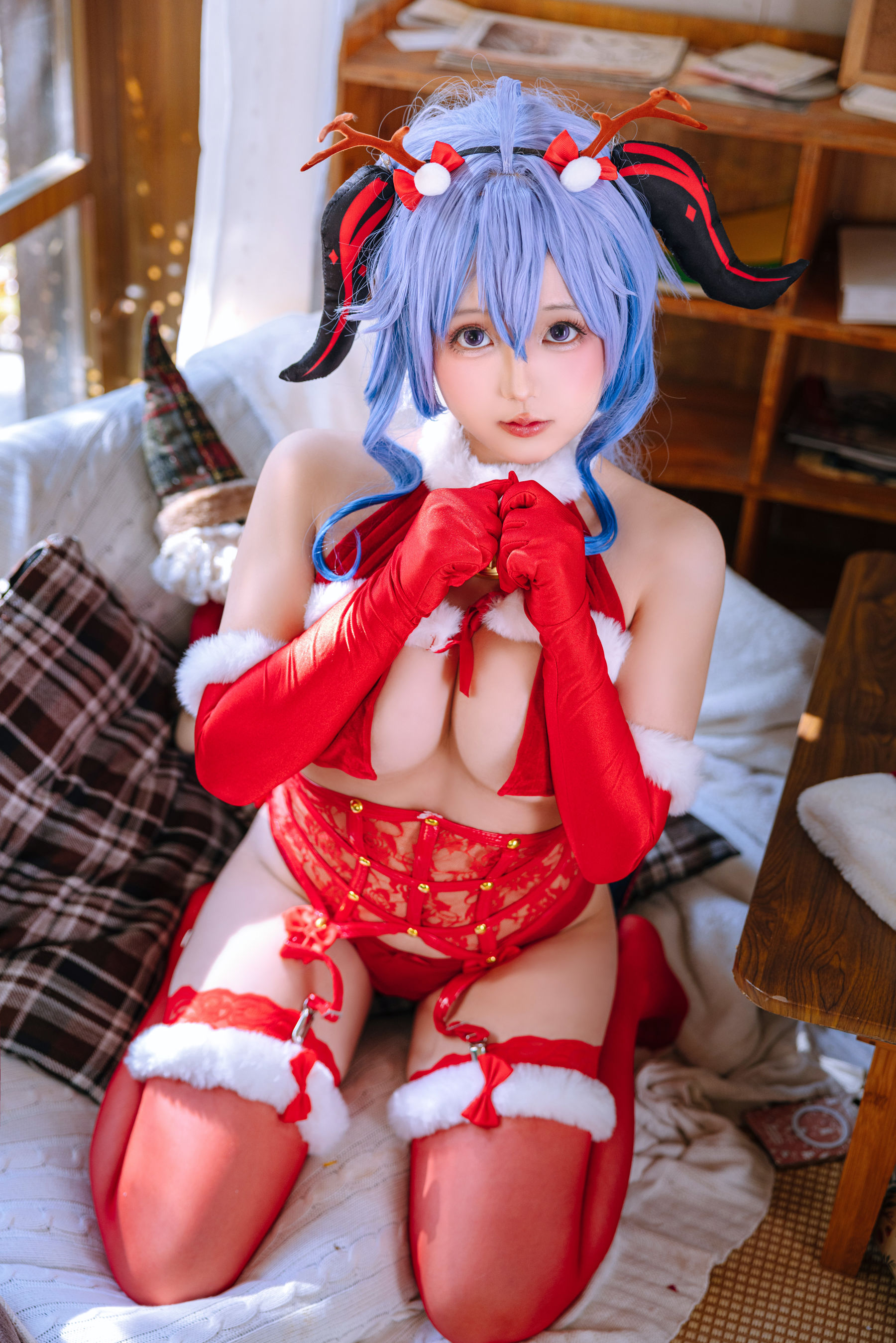 Cosplay日奈娇 - 甘雨圣诞/(34P)
