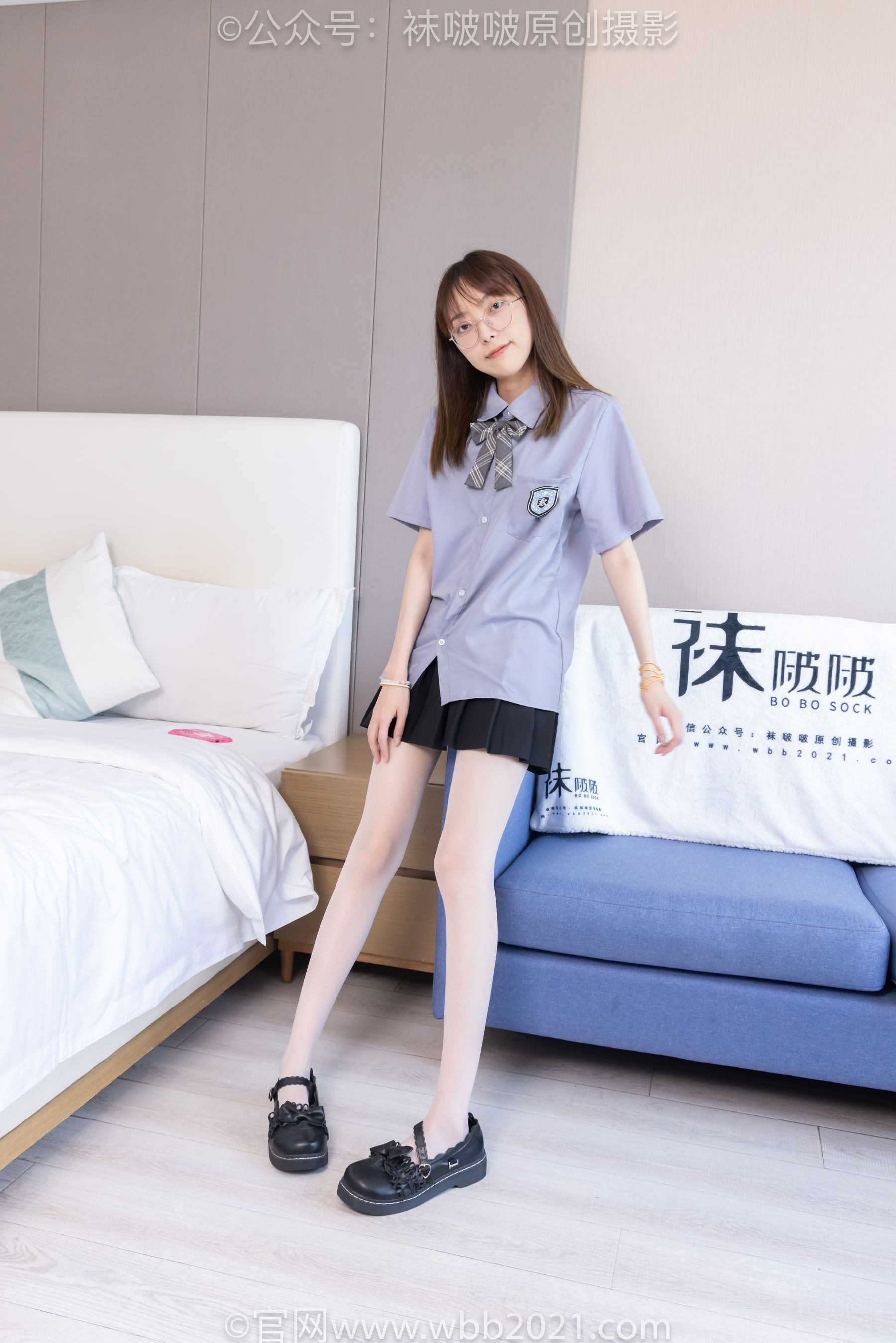 BoBoSocks袜啵啵 No.460 稚予 -JK制服、皮鞋、帆布鞋、薄白丝/(163P)