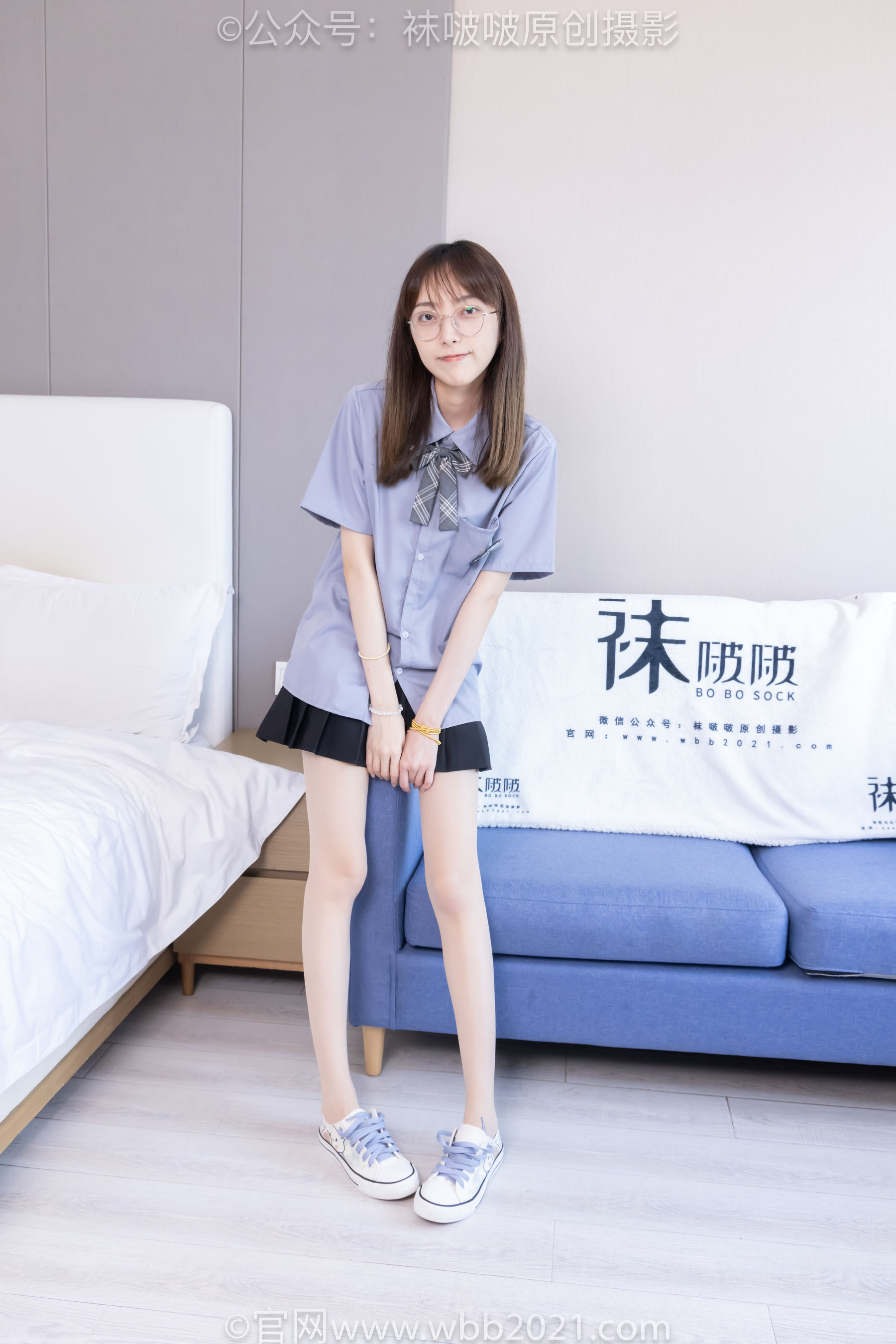 BoBoSocks袜啵啵 No.460 稚予 -JK制服、皮鞋、帆布鞋、薄白丝/(163P)