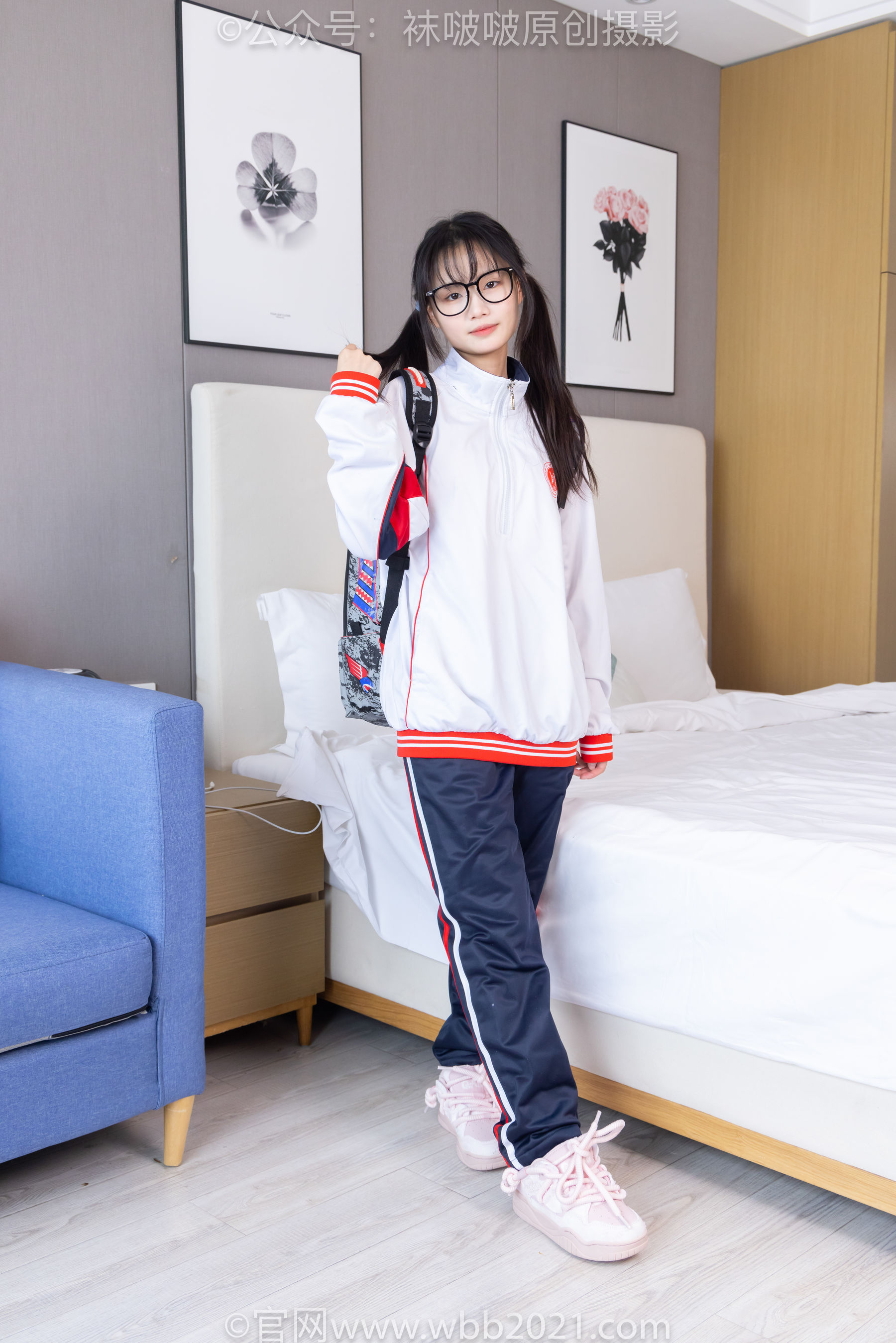 BoBoSocks袜啵啵 No.458 甜甜圈 -板鞋、白棉袜、肉丝、校服裤里丝/(150P)