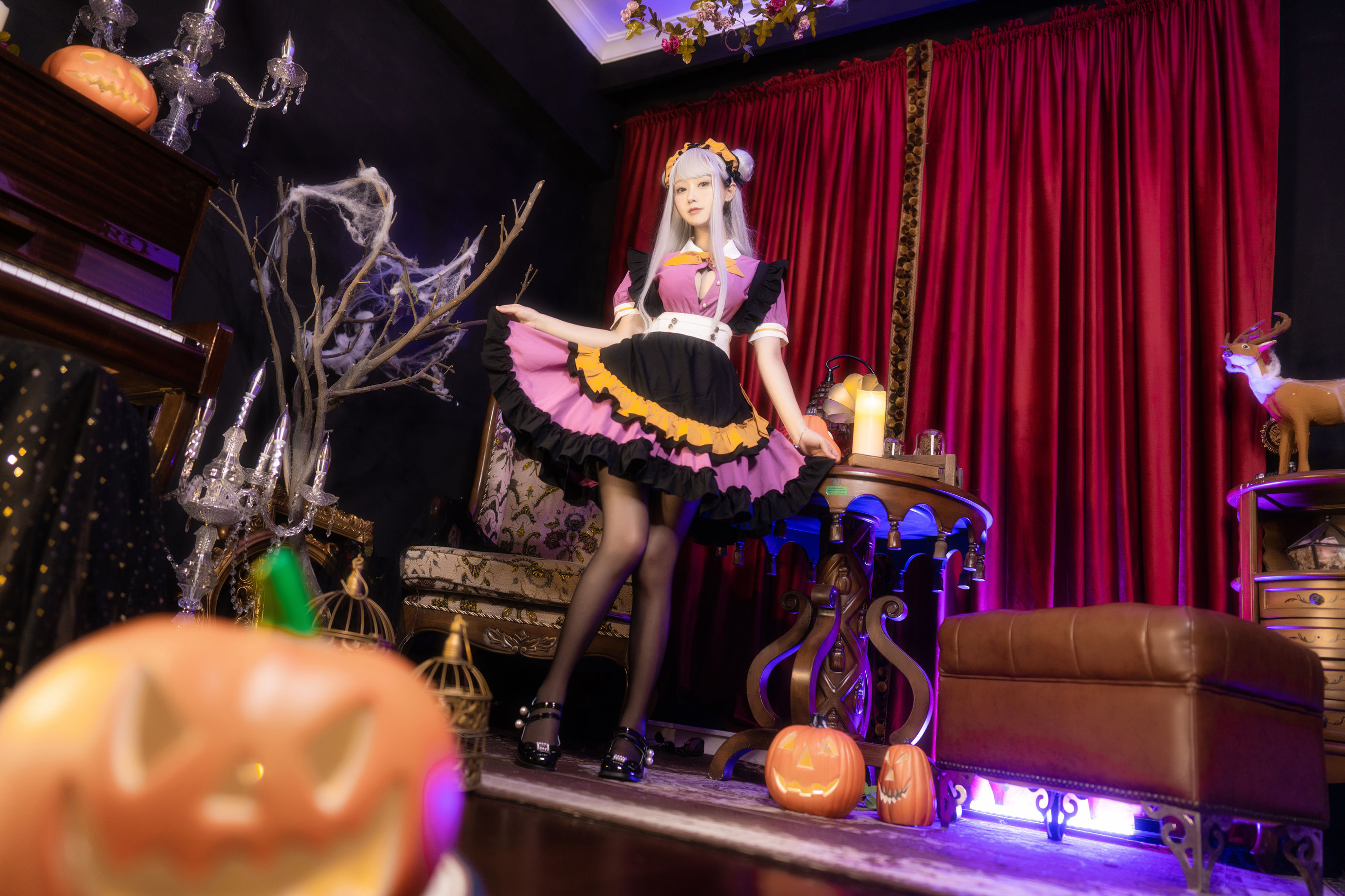 羽生三未 图集 - 万圣黑丝女仆/(37P)