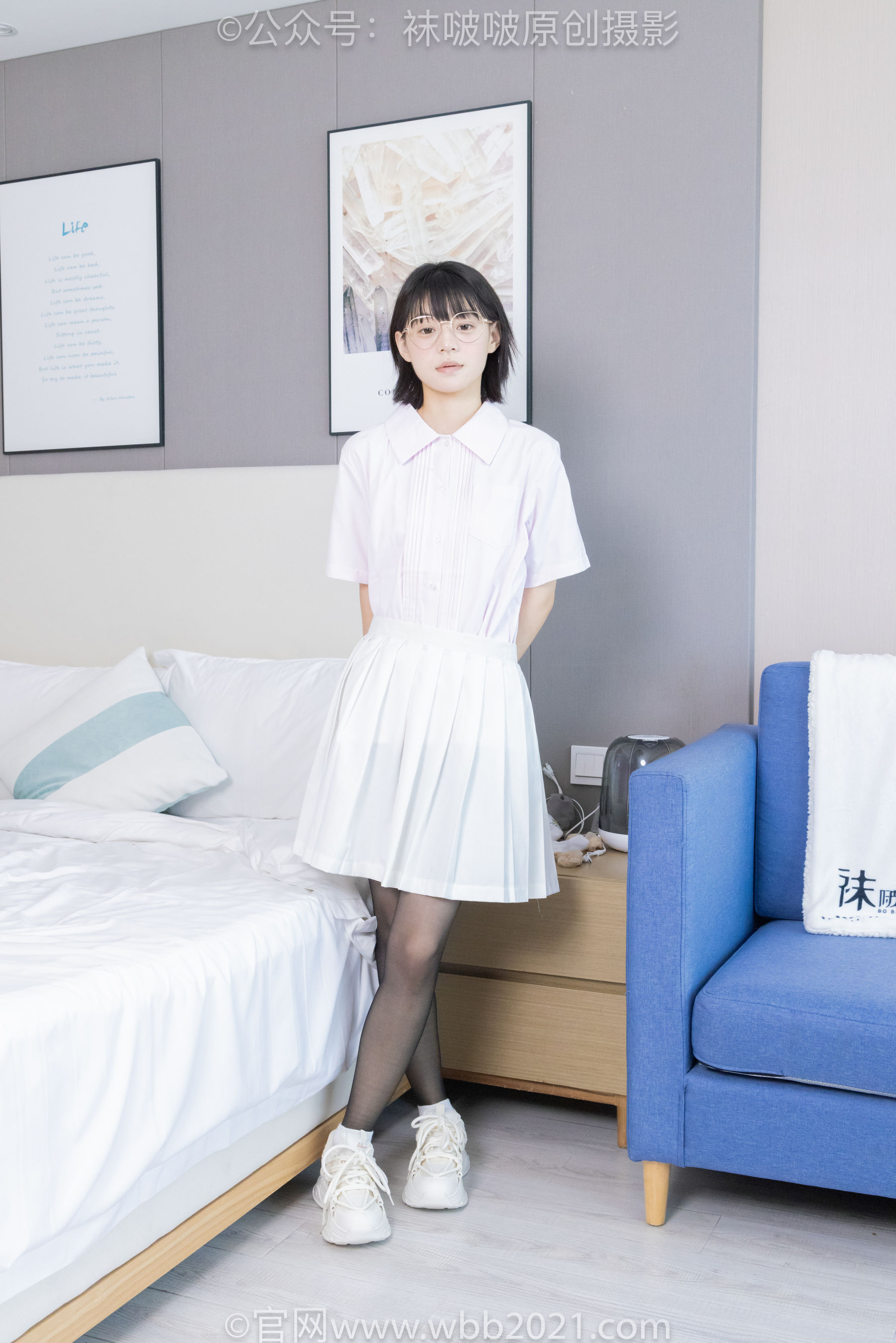 BoBoSocks袜啵啵 No.449 糯米 运动鞋、白棉袜、黑丝/(148P)