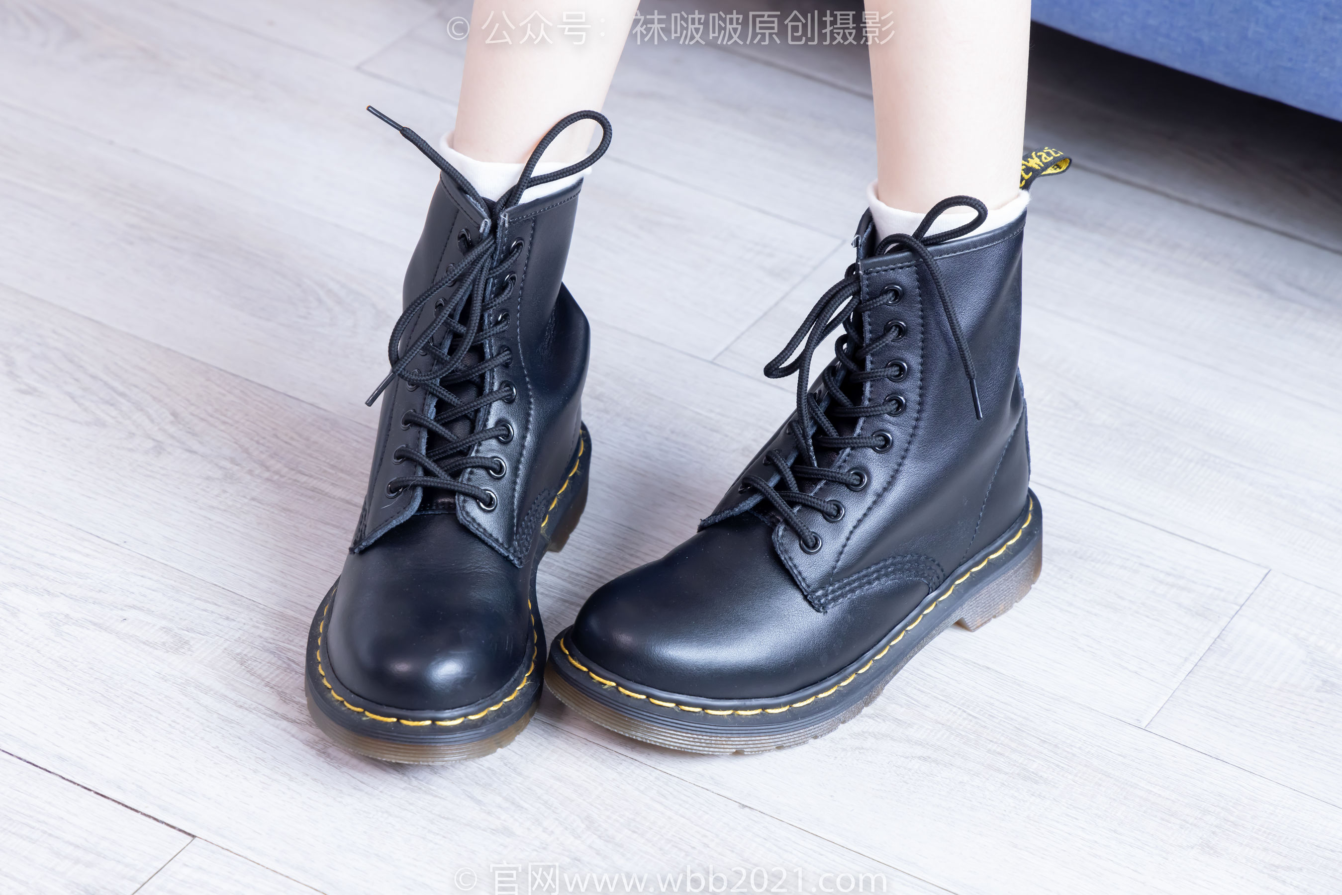 BoBoSocks袜啵啵 No.445 稚予 长靴、马丁短靴、黑丝、白棉袜/(145P)