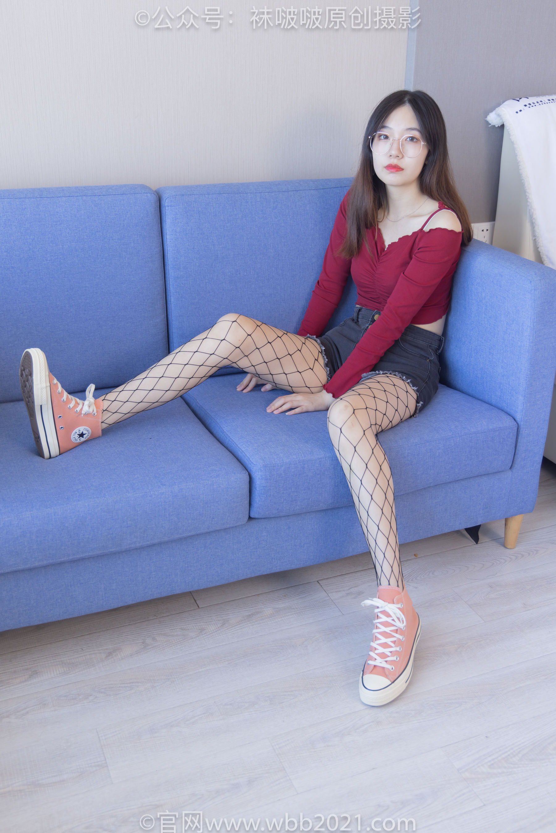 BoBoSocks袜啵啵 No.453 小甜豆 -帆布鞋、黑色渔网袜/(141P)