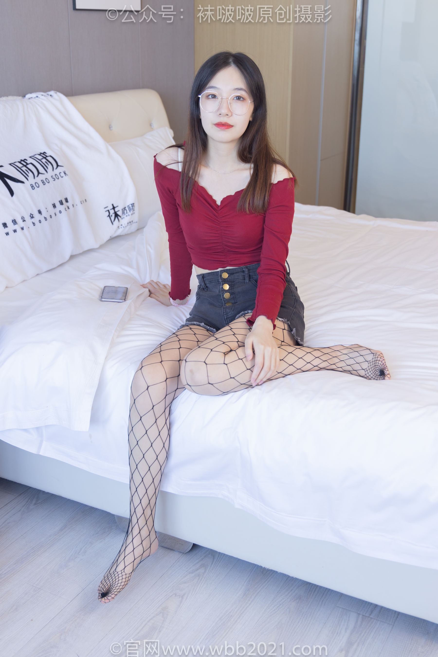 BoBoSocks袜啵啵 No.453 小甜豆 -帆布鞋、黑色渔网袜/(141P)