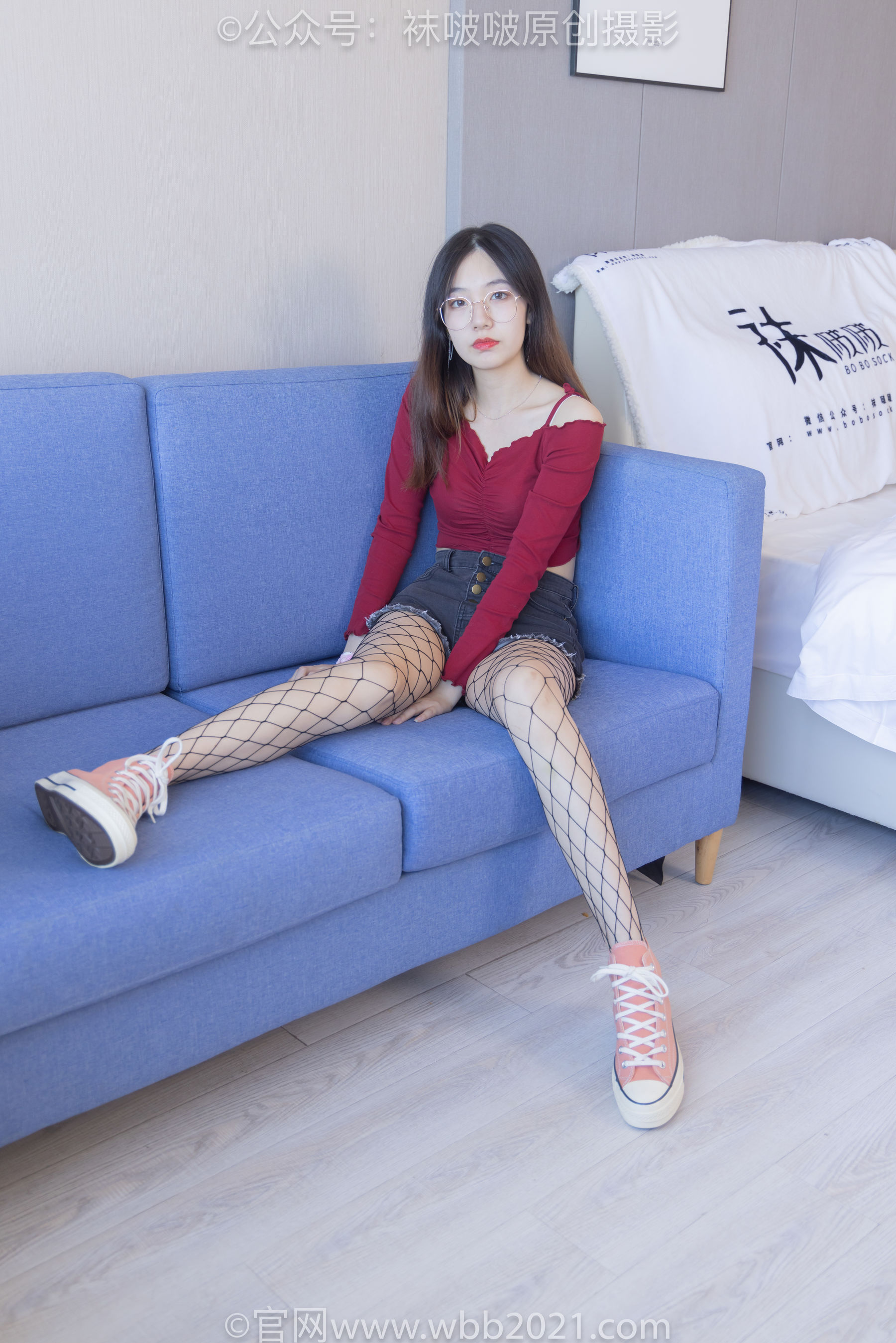 BoBoSocks袜啵啵 No.453 小甜豆 -帆布鞋、黑色渔网袜/(141P)