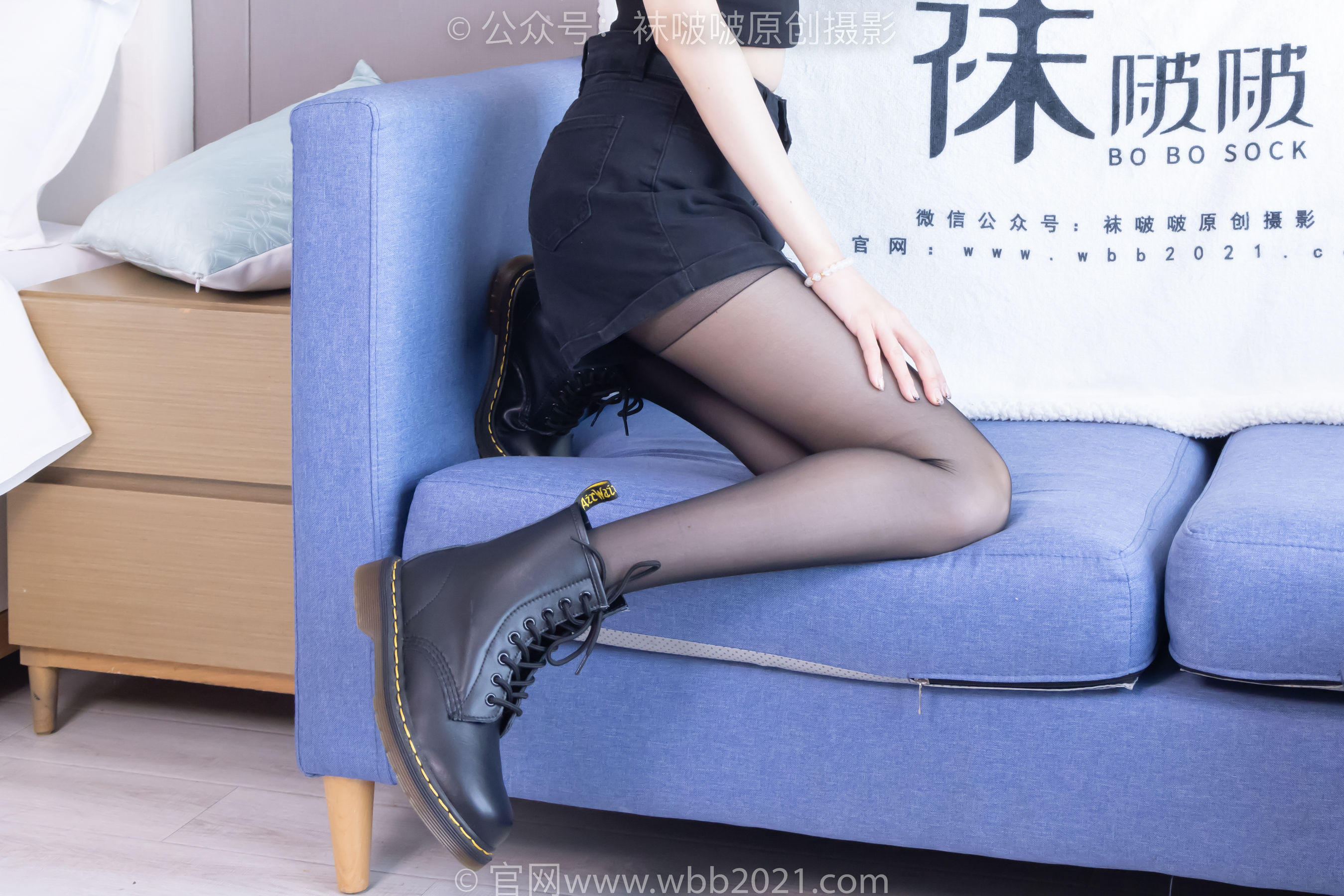 BoBoSocks袜啵啵 No.445 稚予 长靴、马丁短靴、黑丝、白棉袜/(145P)