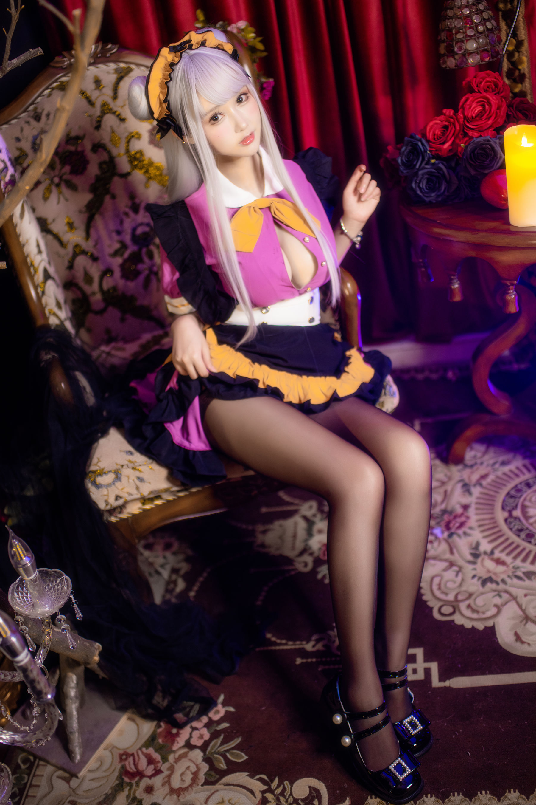 羽生三未 图集 - 万圣黑丝女仆/(37P)