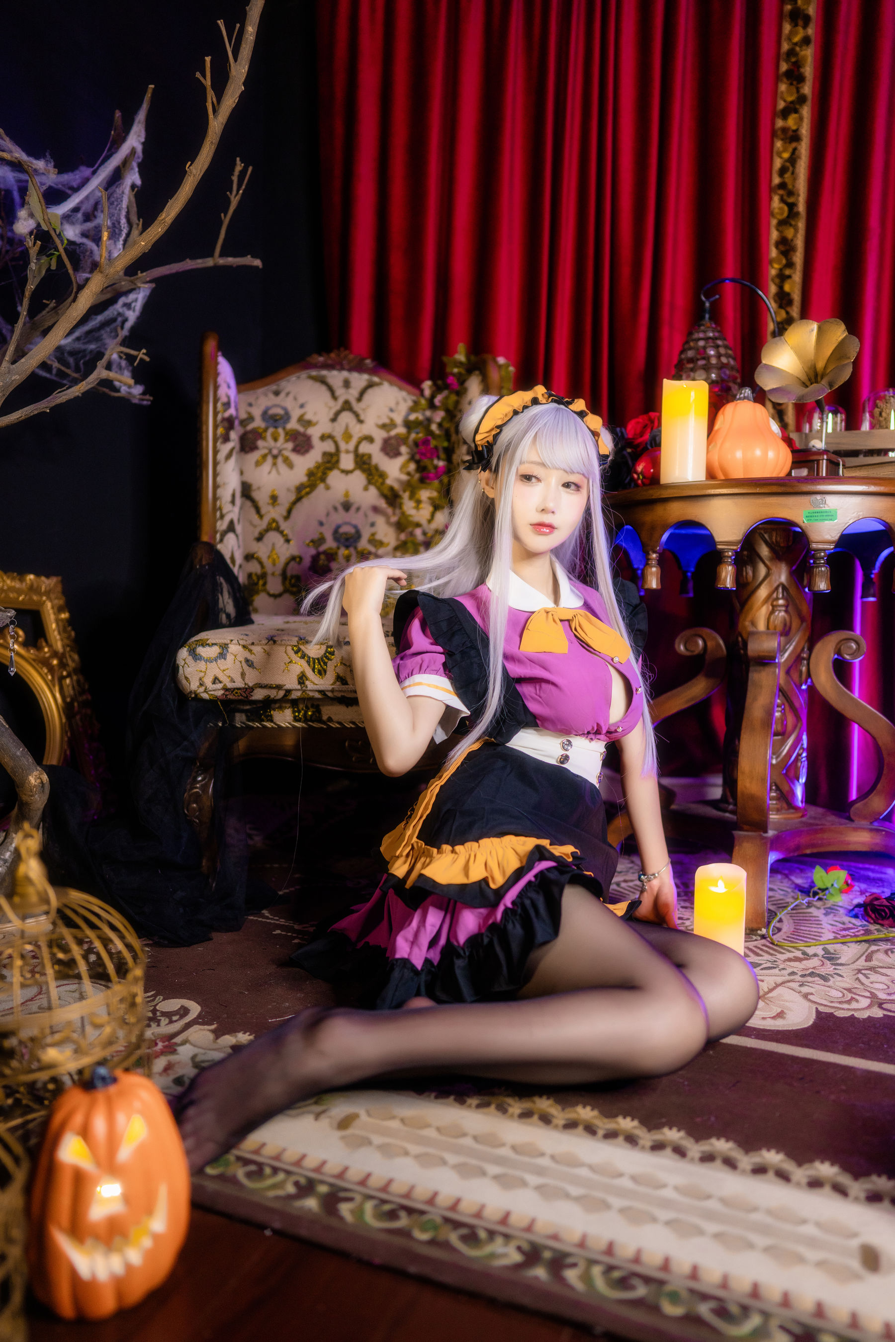 羽生三未 图集 - 万圣黑丝女仆/(37P)