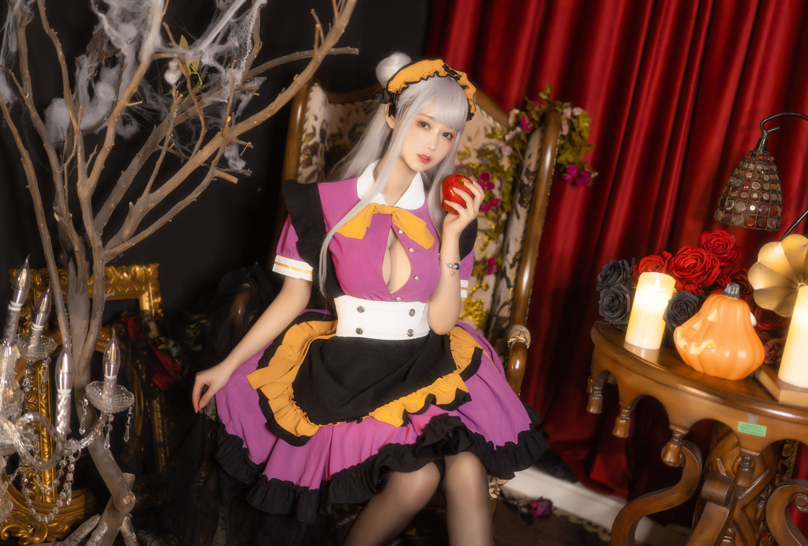 羽生三未 图集 - 万圣黑丝女仆/(37P)